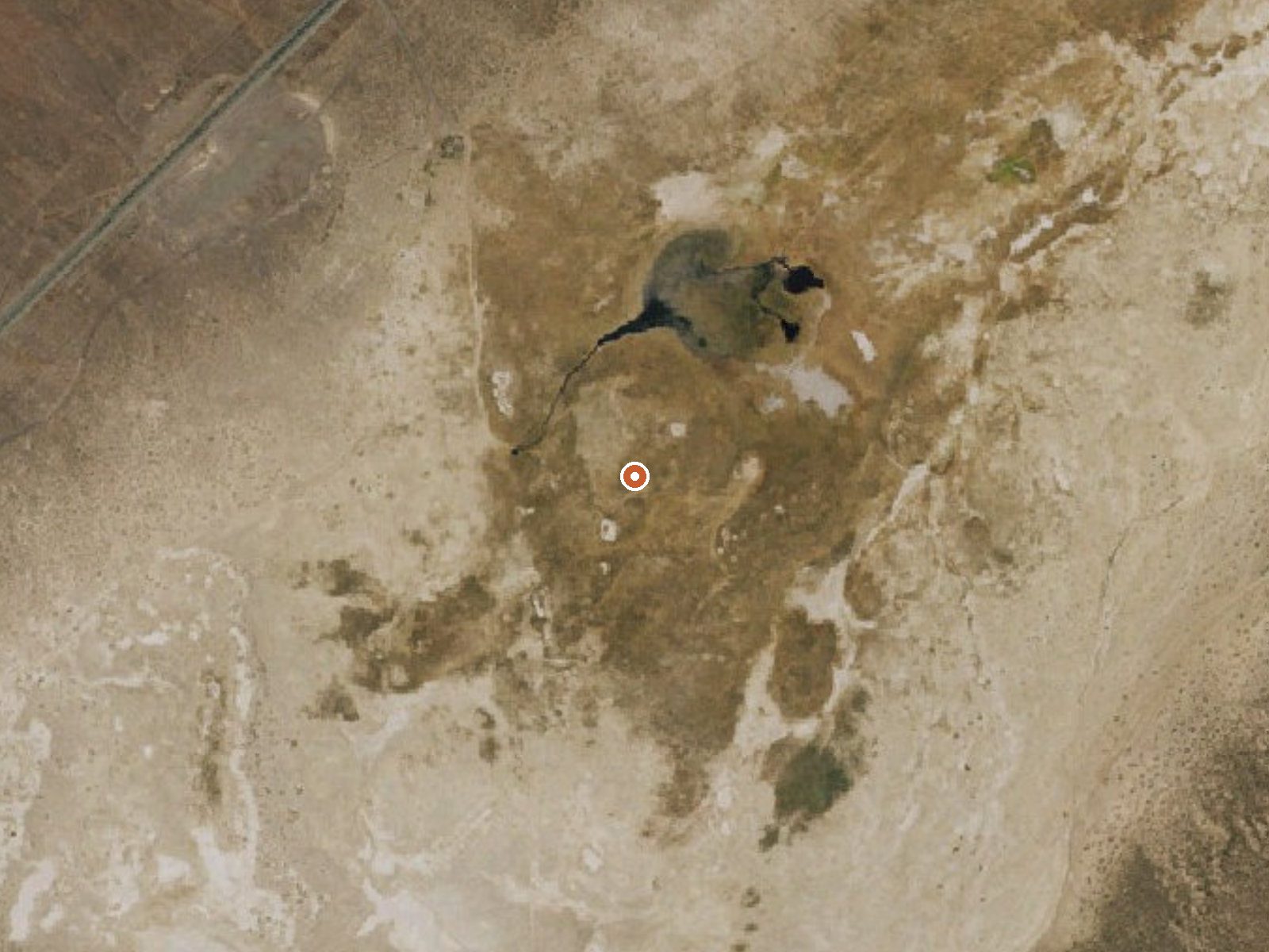 Aerial view of the ground around Baltazor Hot Spring