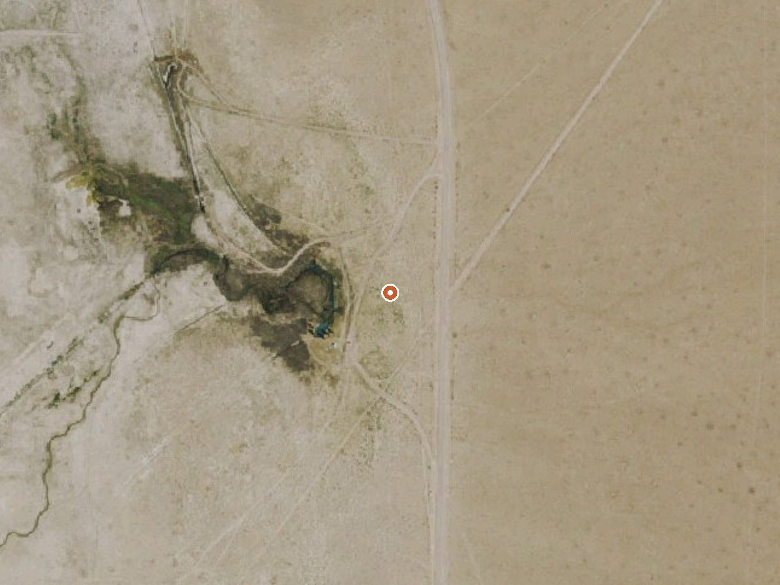 Aerial view of the ground around Big Warm Spring