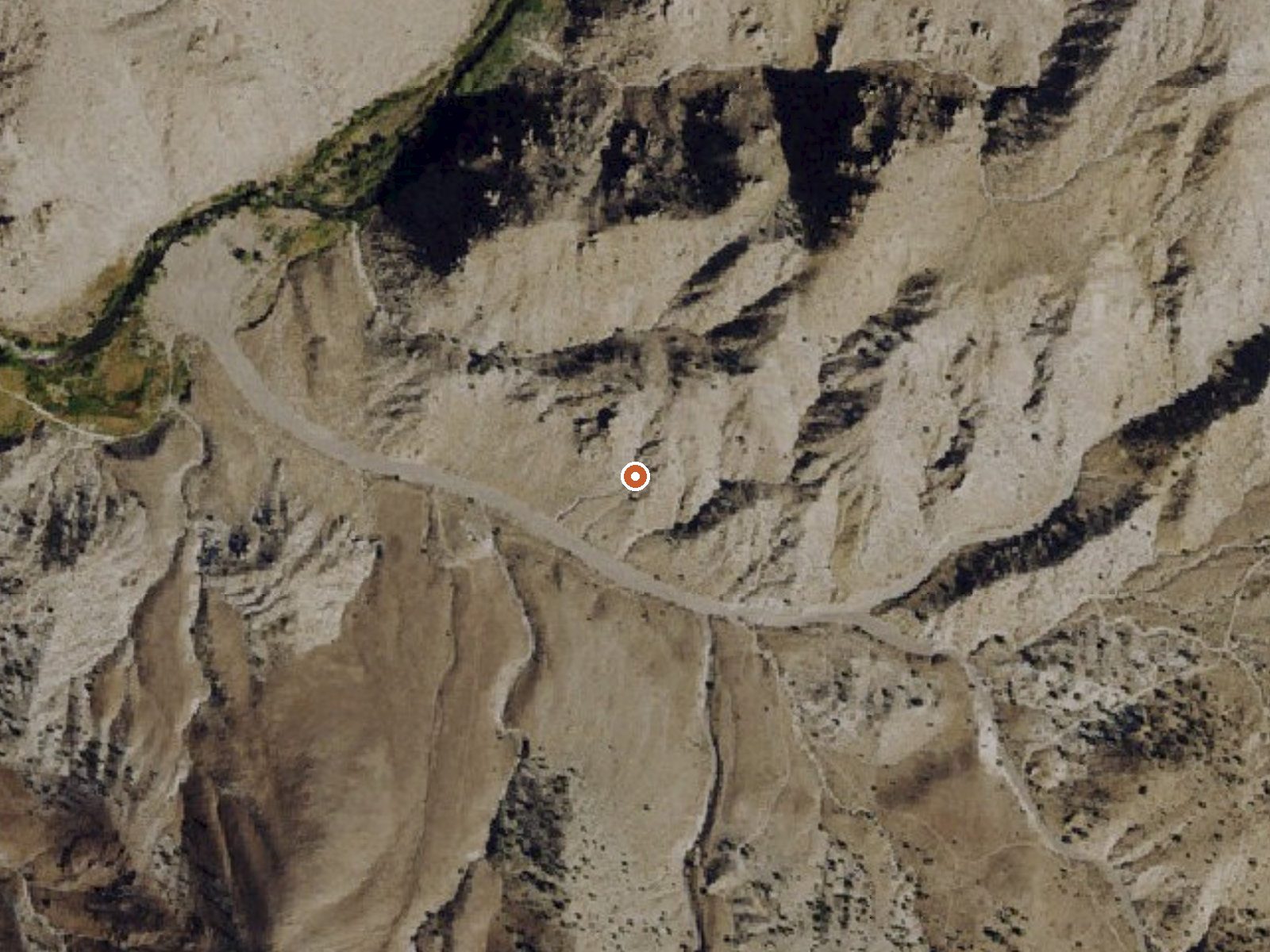 Aerial view of the ground around Booker Hot Spring