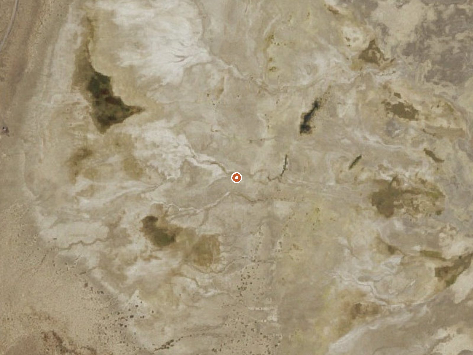Aerial view of the ground around Borax Spring