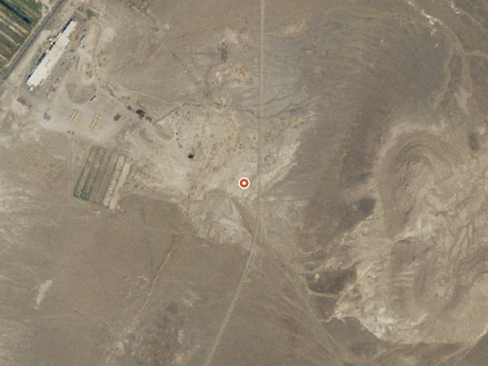 Aerial view of the ground around Bradys Hot Springs