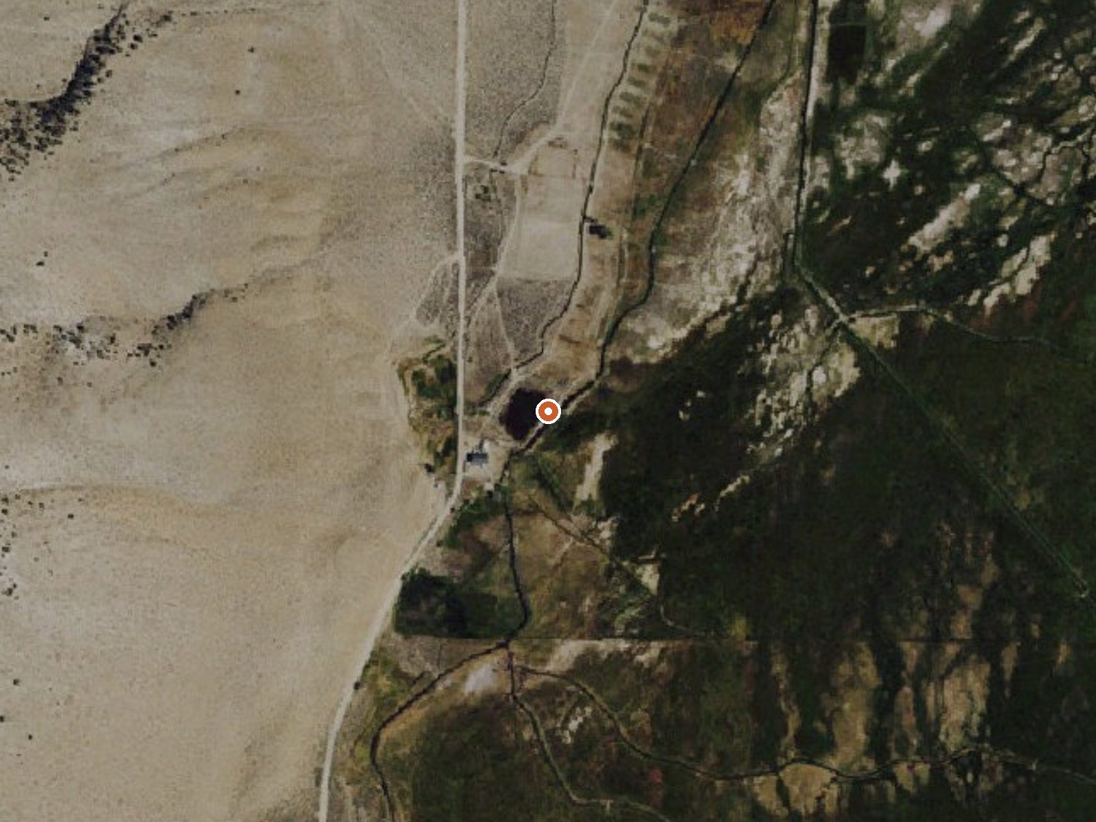 Aerial view of the ground around Nevada (Hinds) Hot Springs