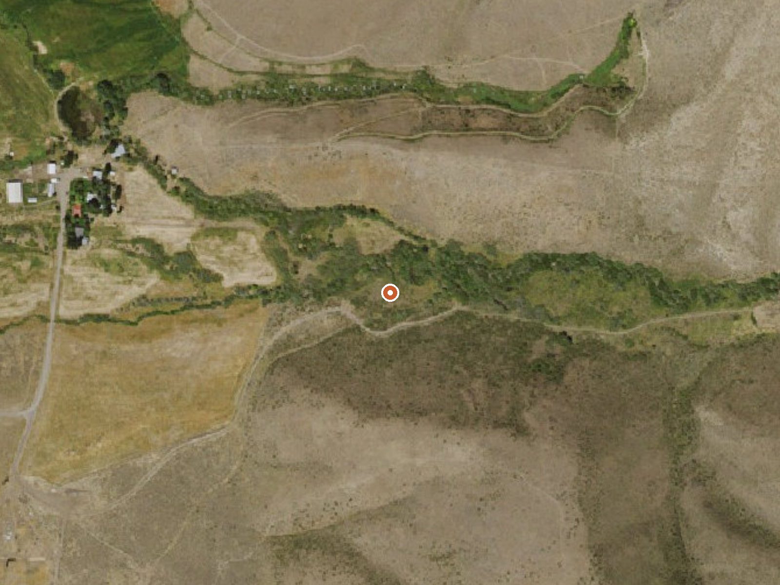 Aerial view of the ground around Petaini Springs
