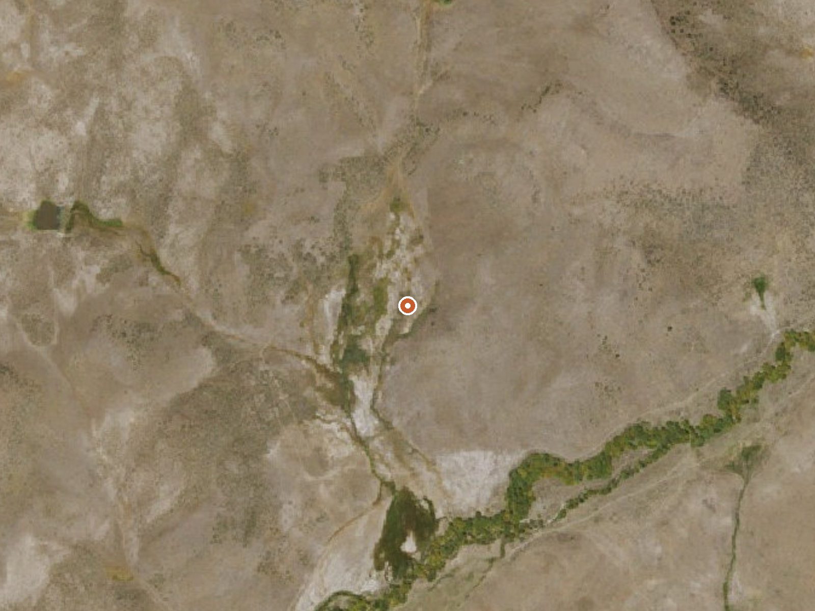Aerial view of the ground around Rizzi Ranch Hot Spring