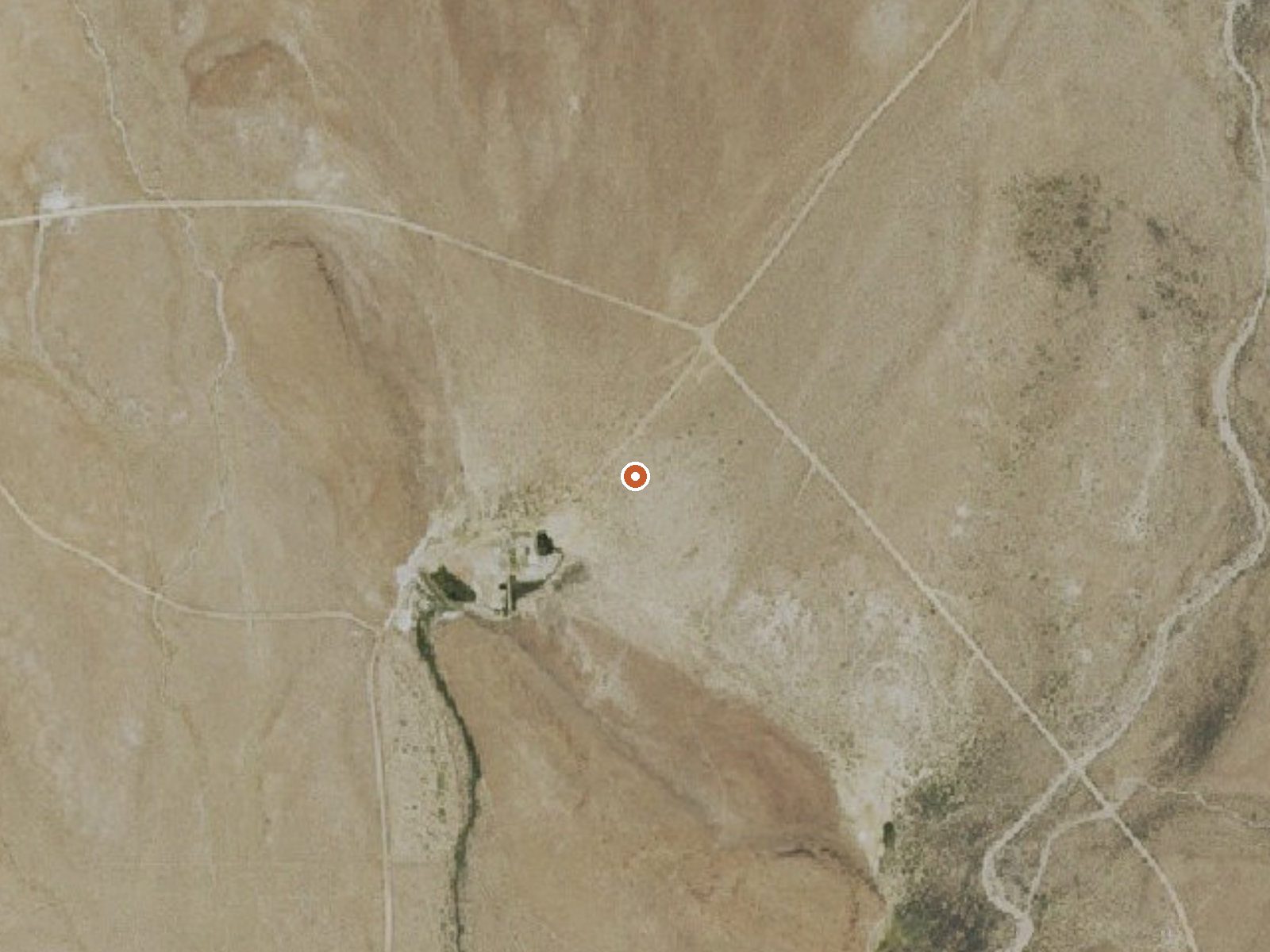 Aerial view of the ground around Saulsbury Warm Spring