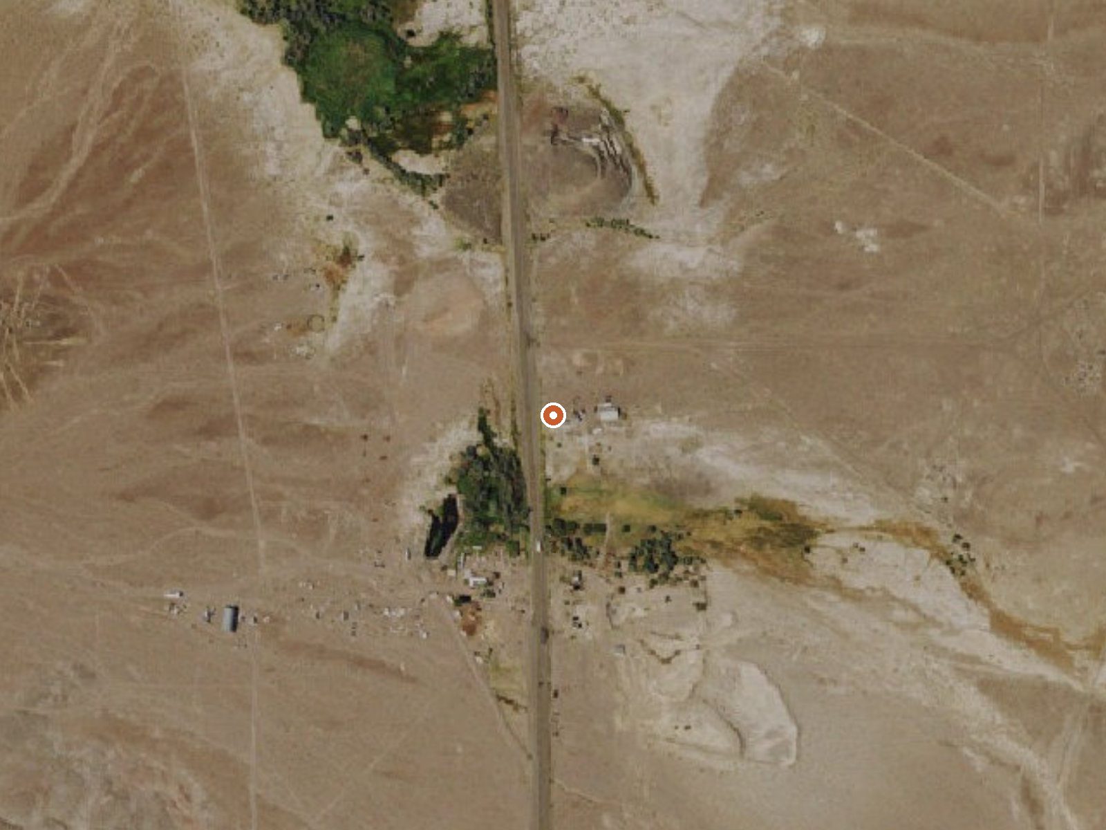 Aerial view of the ground around Soda Springs