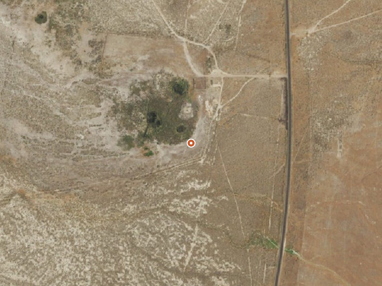 Aerial view of the ground around Hot Springs Ranch