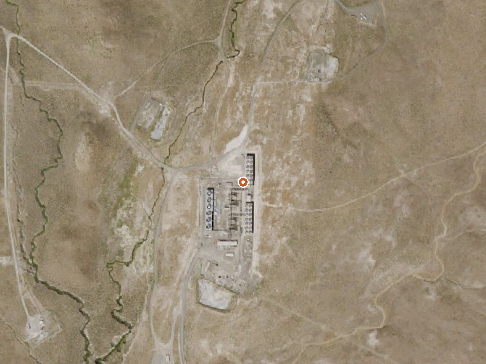 Aerial view of the ground around Hot Sulphur Springs (Tuscarora)