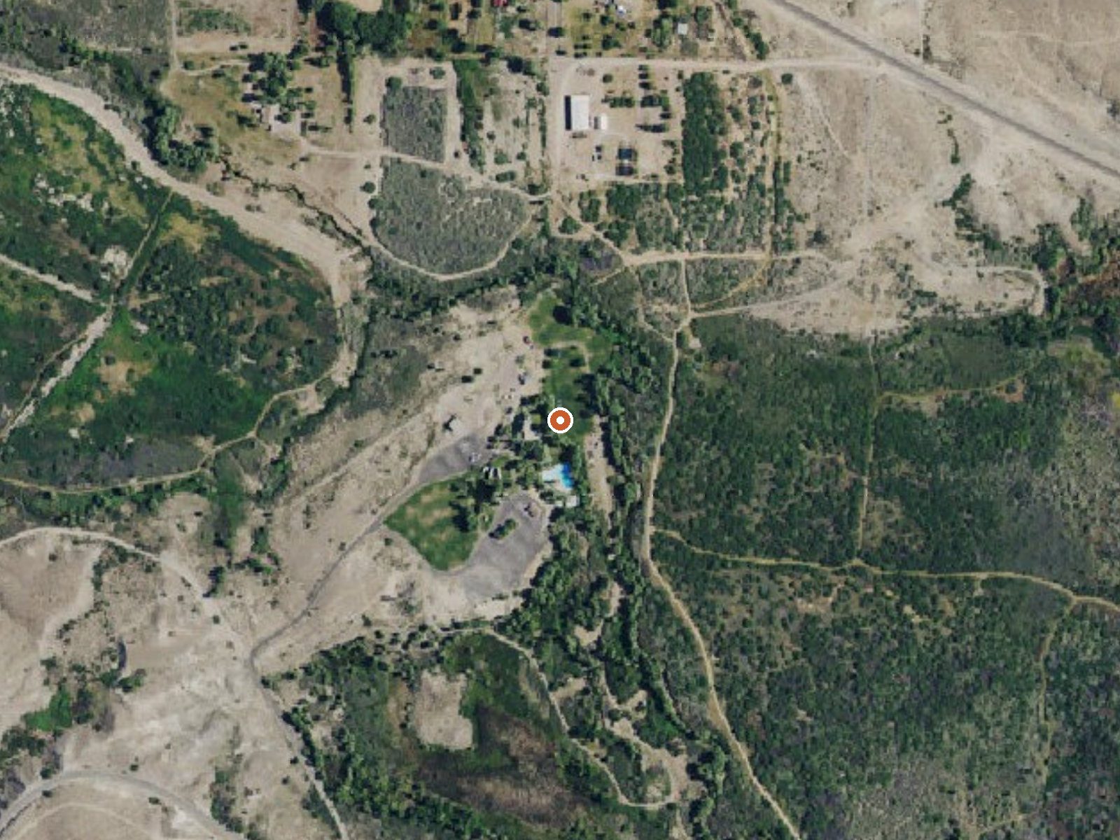 Aerial view of the ground around Muddy Spring