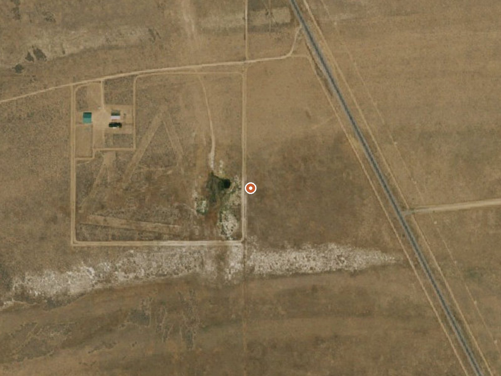 Aerial view of the ground around the spring
