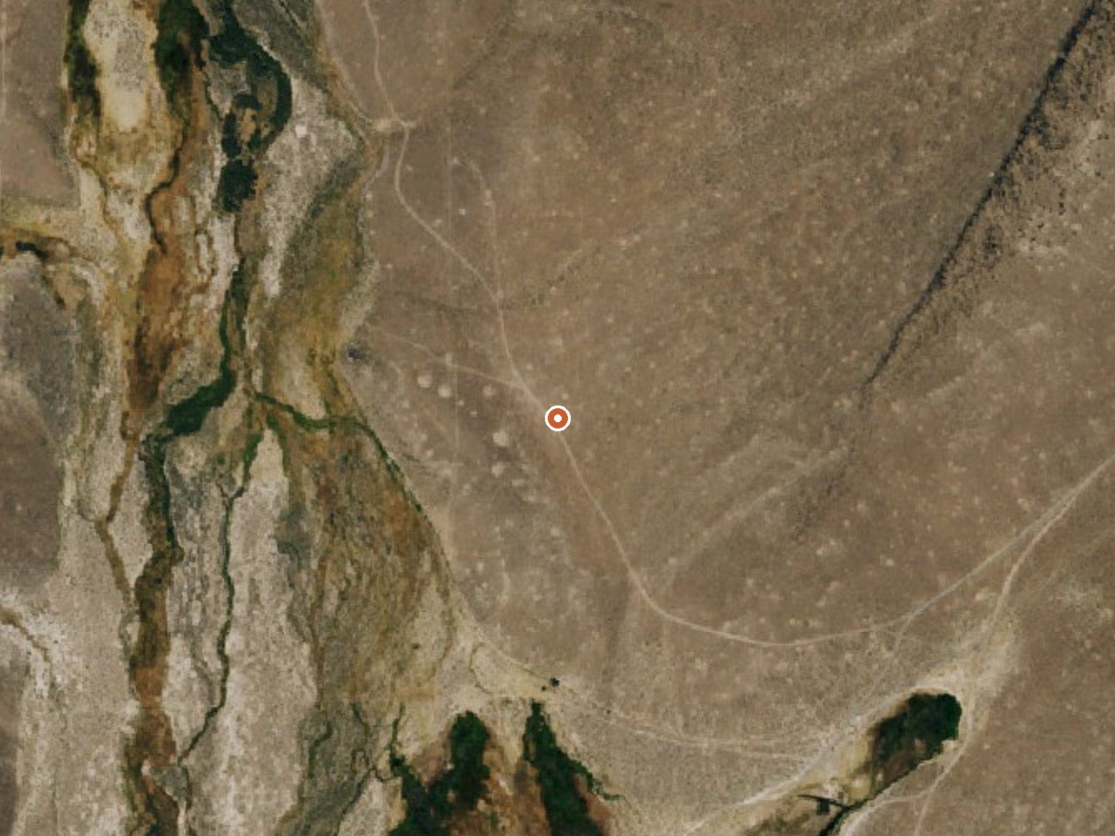 Aerial view of the ground around the spring