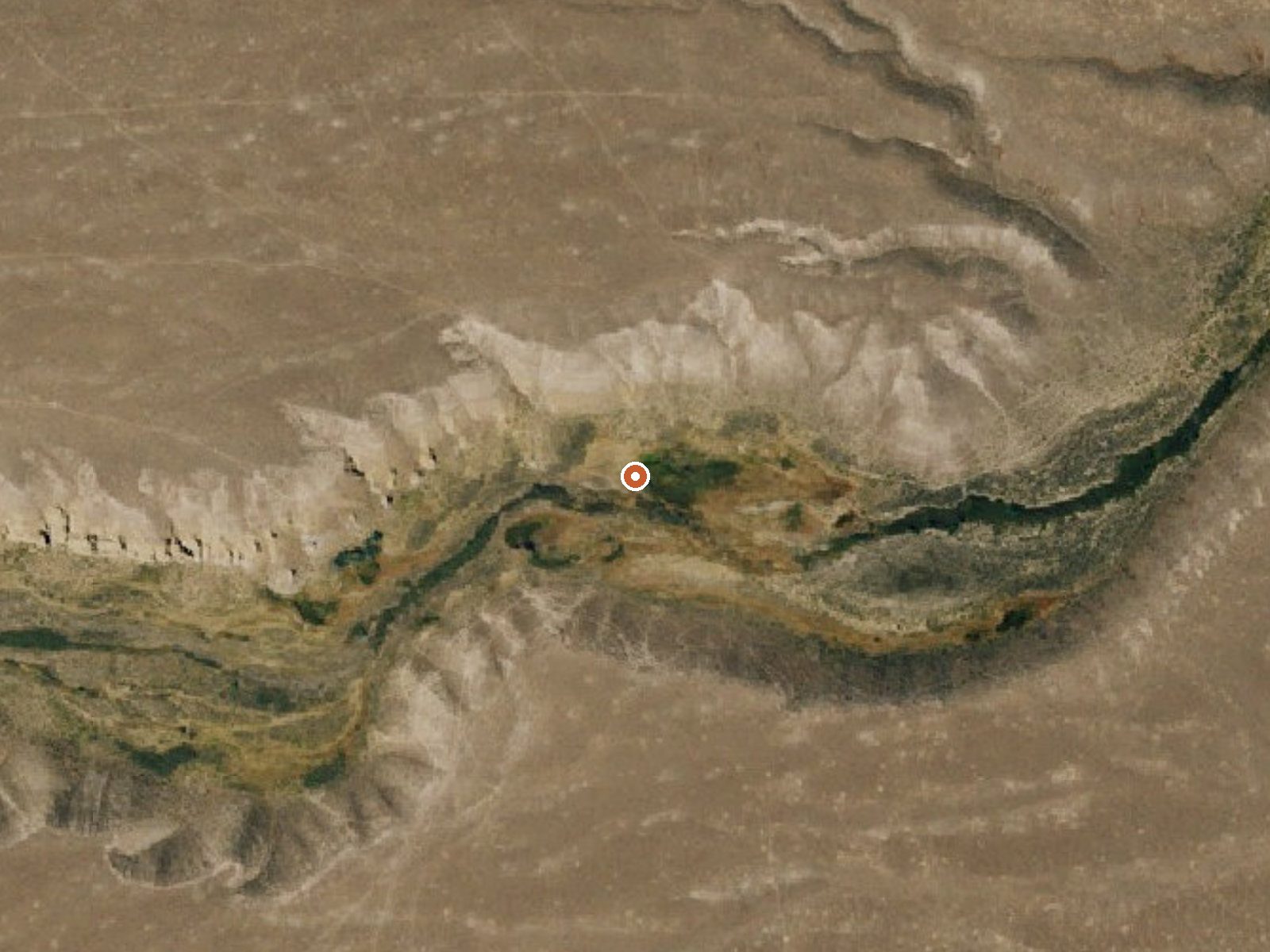Aerial view of the ground around the spring