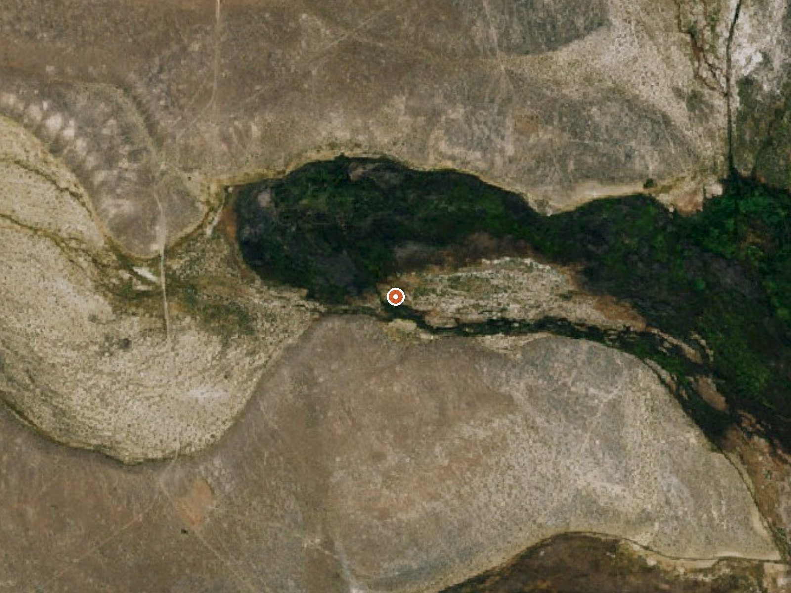 Aerial view of the ground around the spring