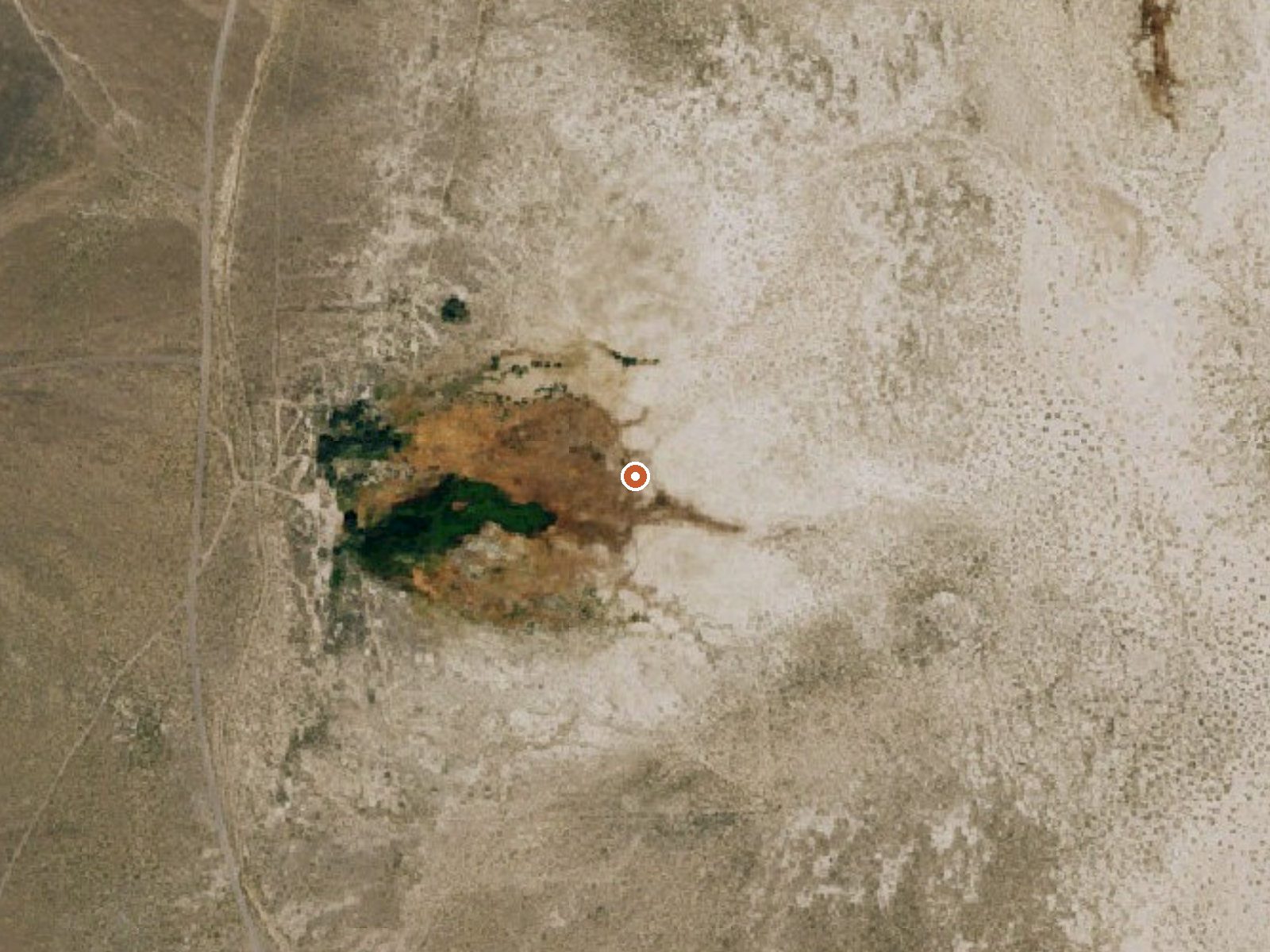 Aerial view of the ground around the spring