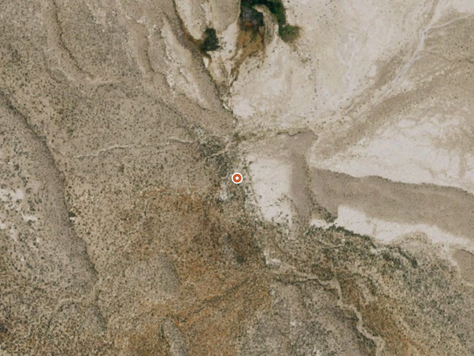 Aerial view of the ground around the spring