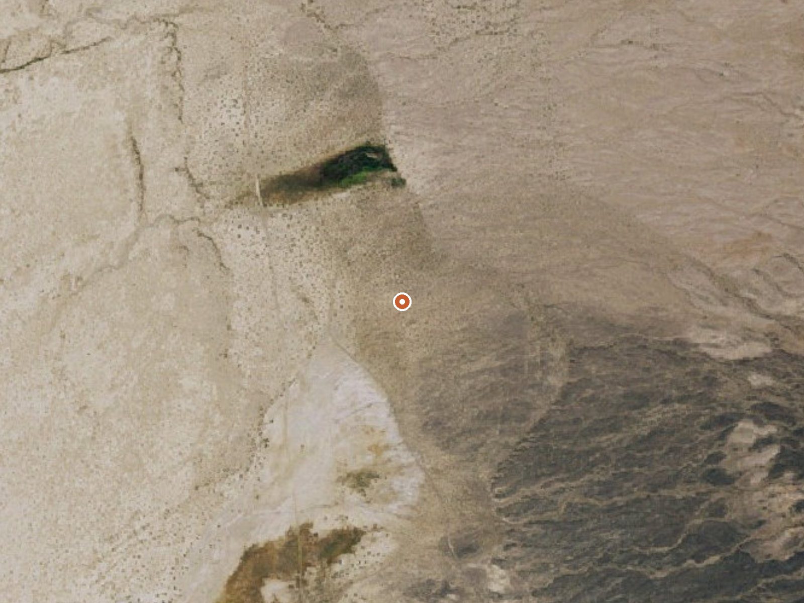 Aerial view of the ground around the spring