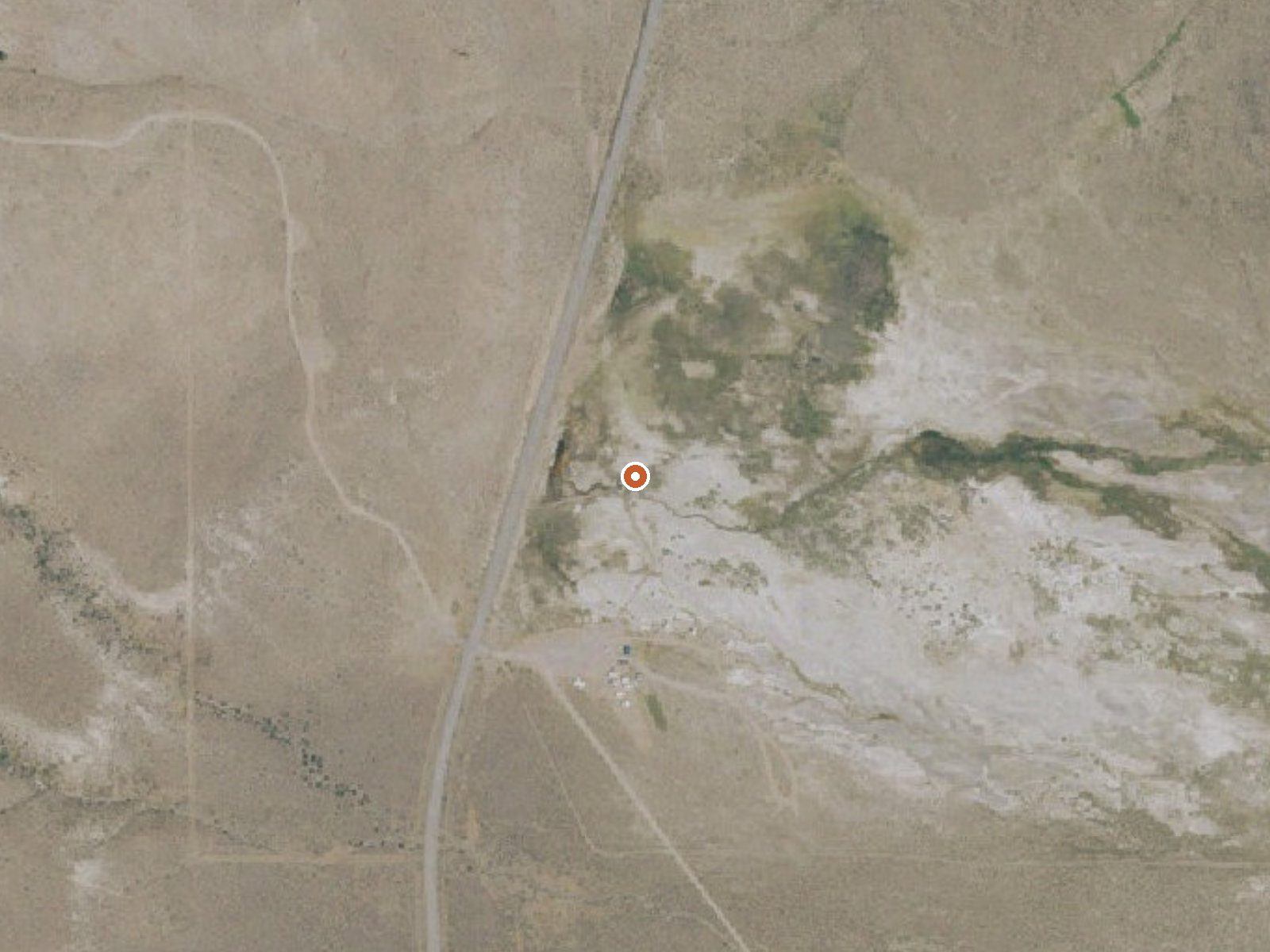 Aerial view of the ground around Alvord Hot Springs