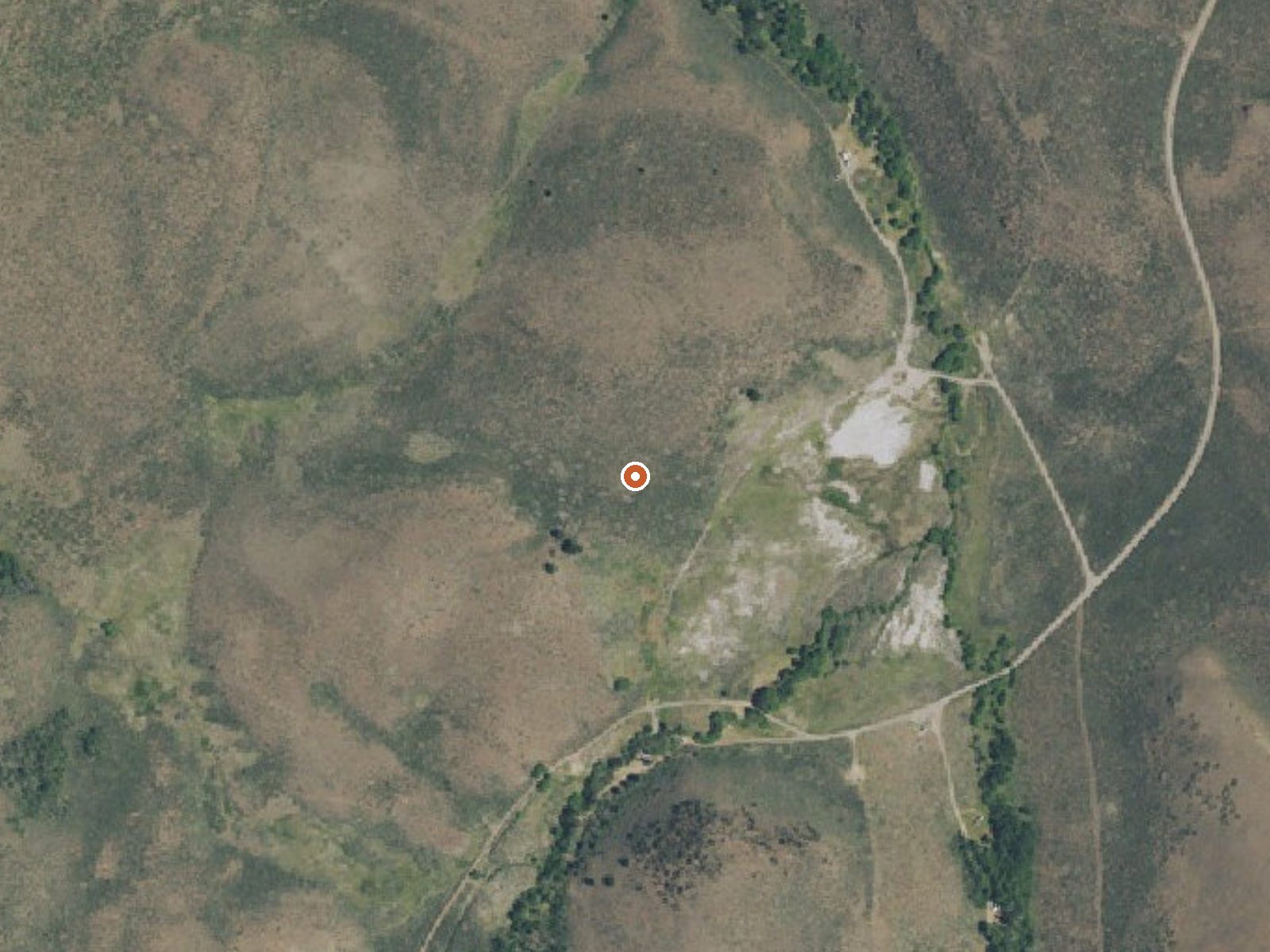 Aerial view of the ground around Antelope Hot Springs