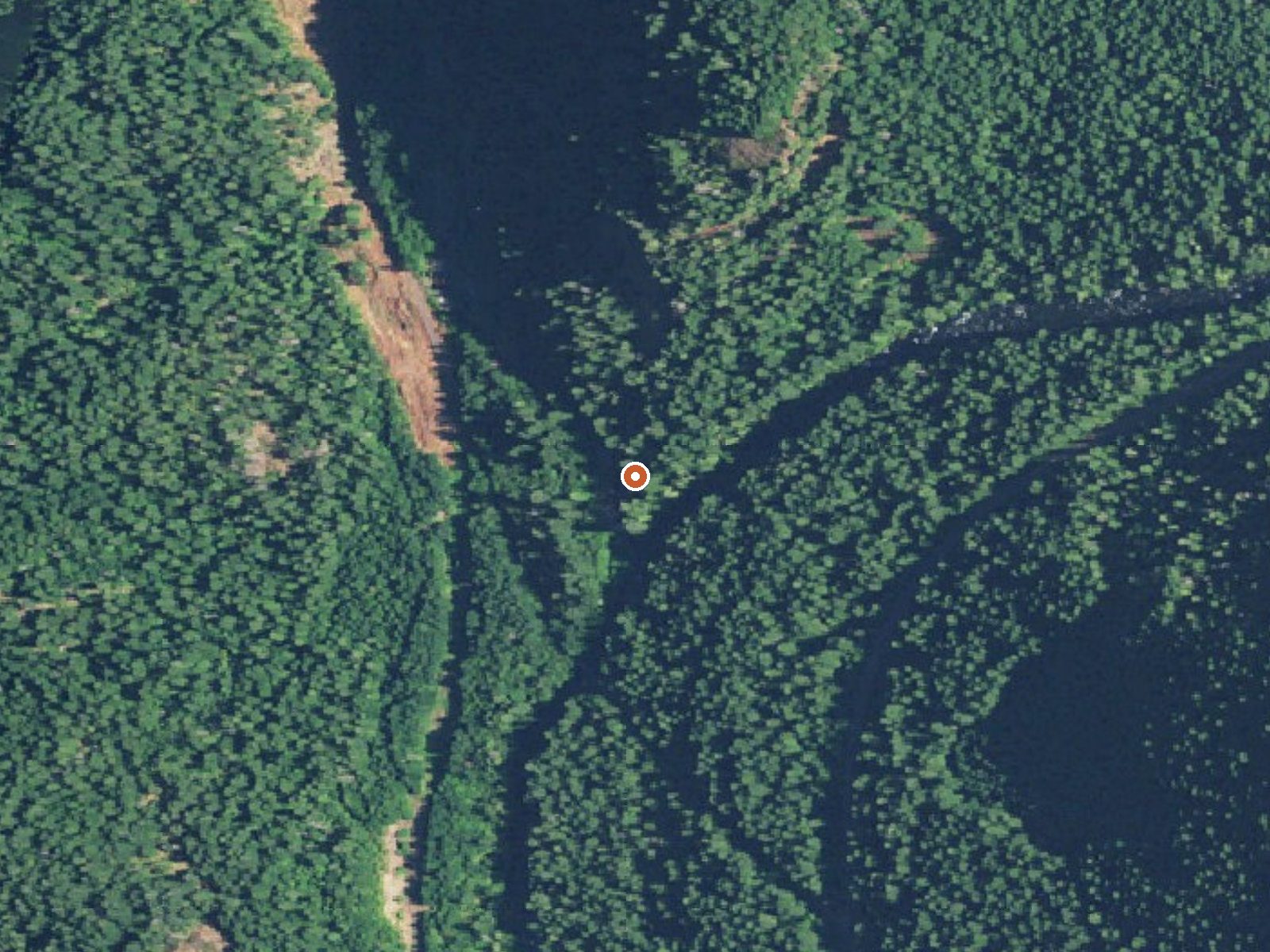Aerial view of the ground around Bigelow Hot Springs