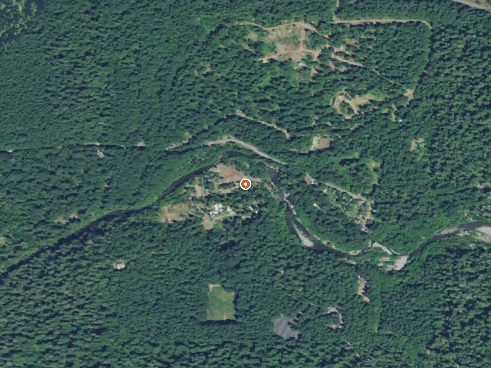 Aerial view of the ground around Breitenbush Hot Springs