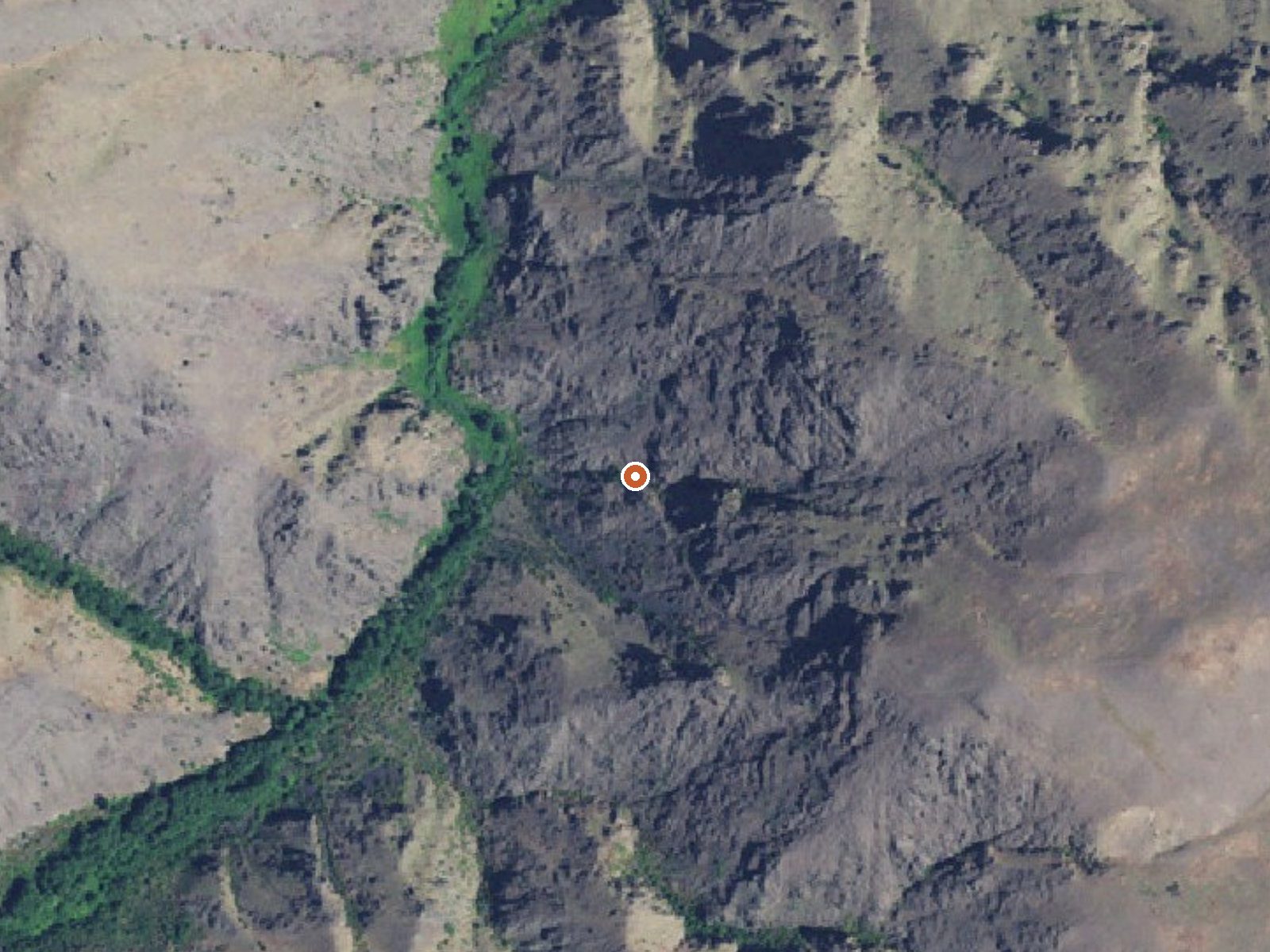 Aerial view of the ground around Cook Creek Hot Spring