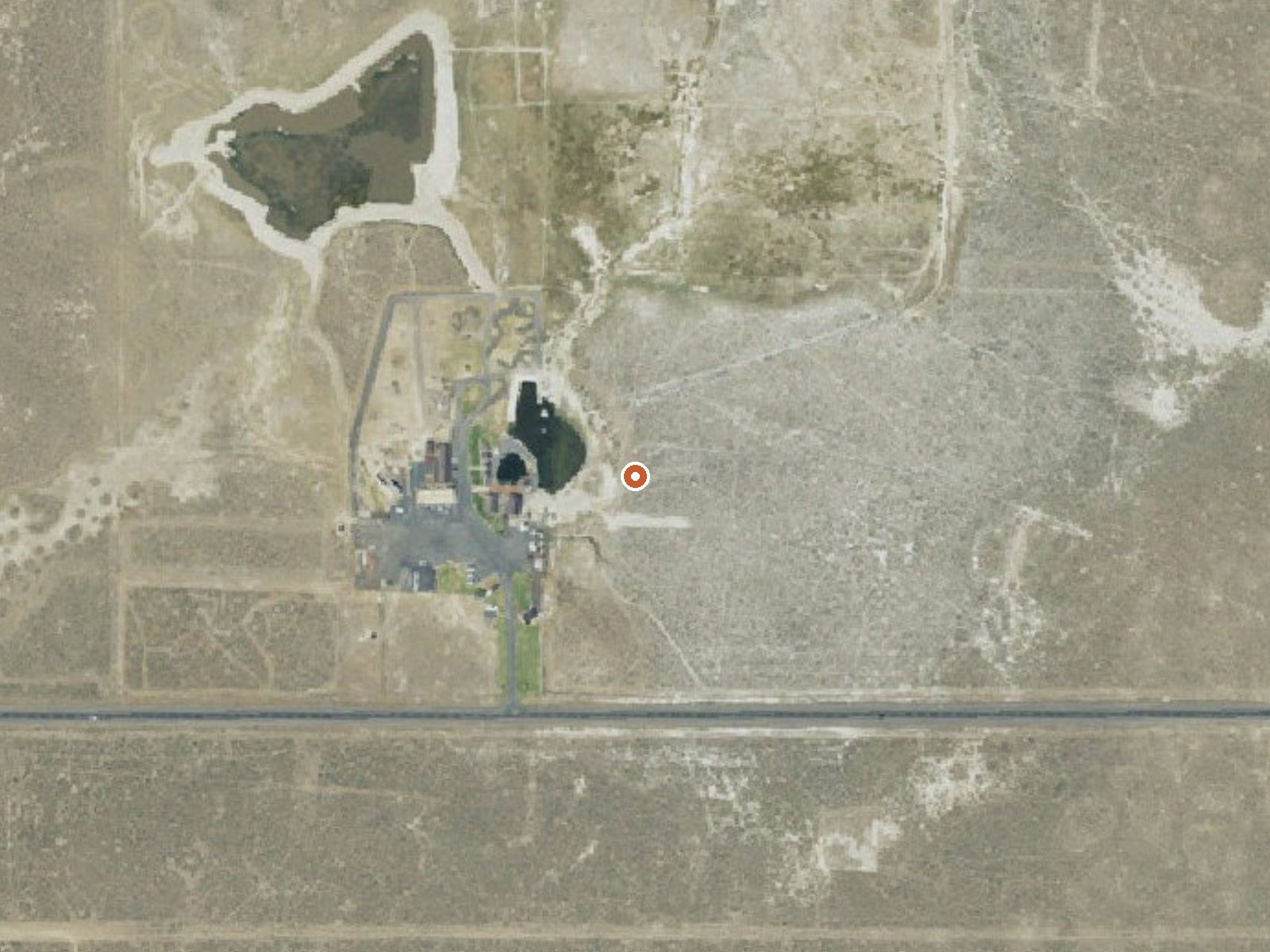 Aerial view of the ground around Crane Hot Springs
