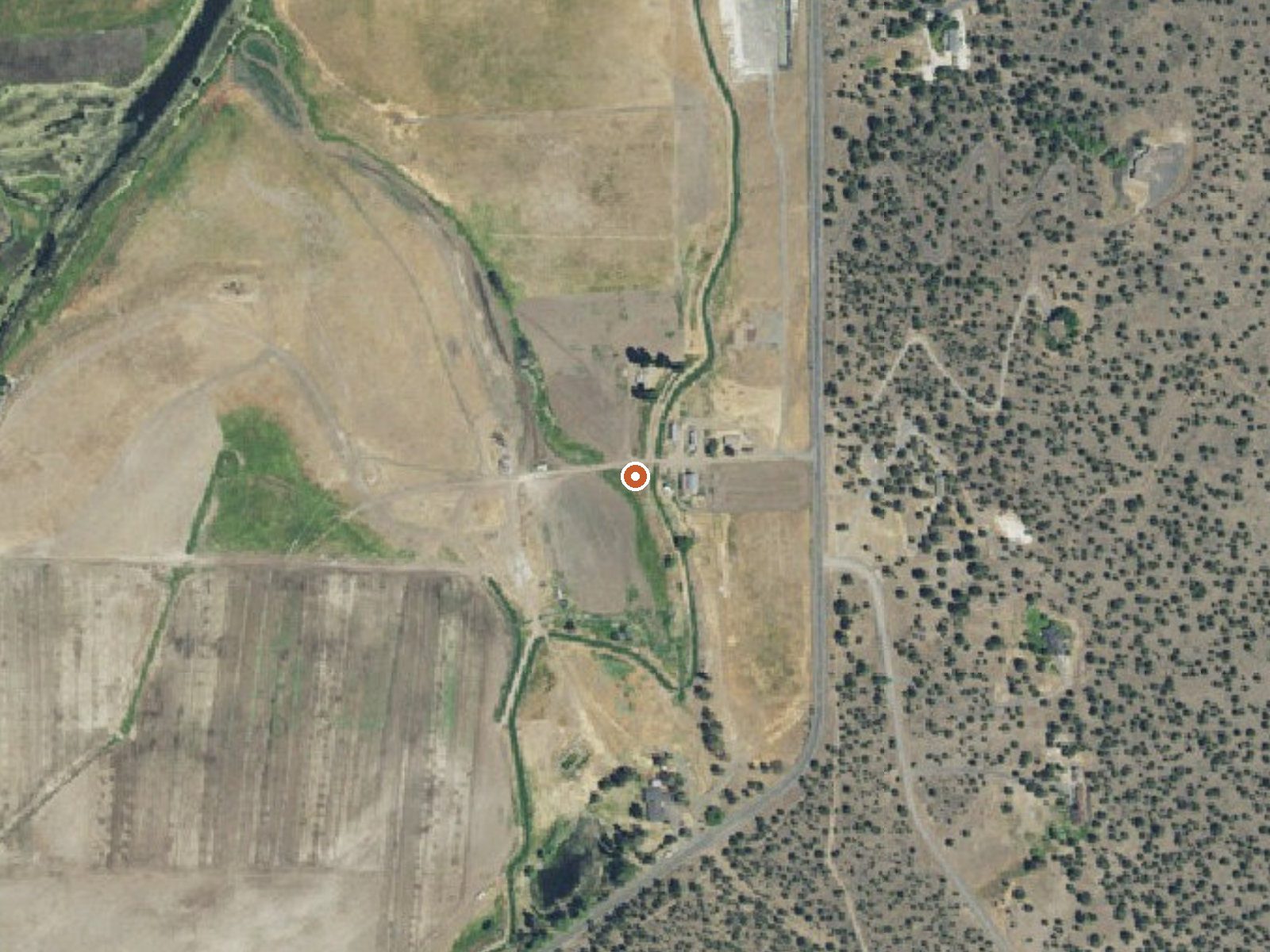 Aerial view of the ground around Crystal Spring