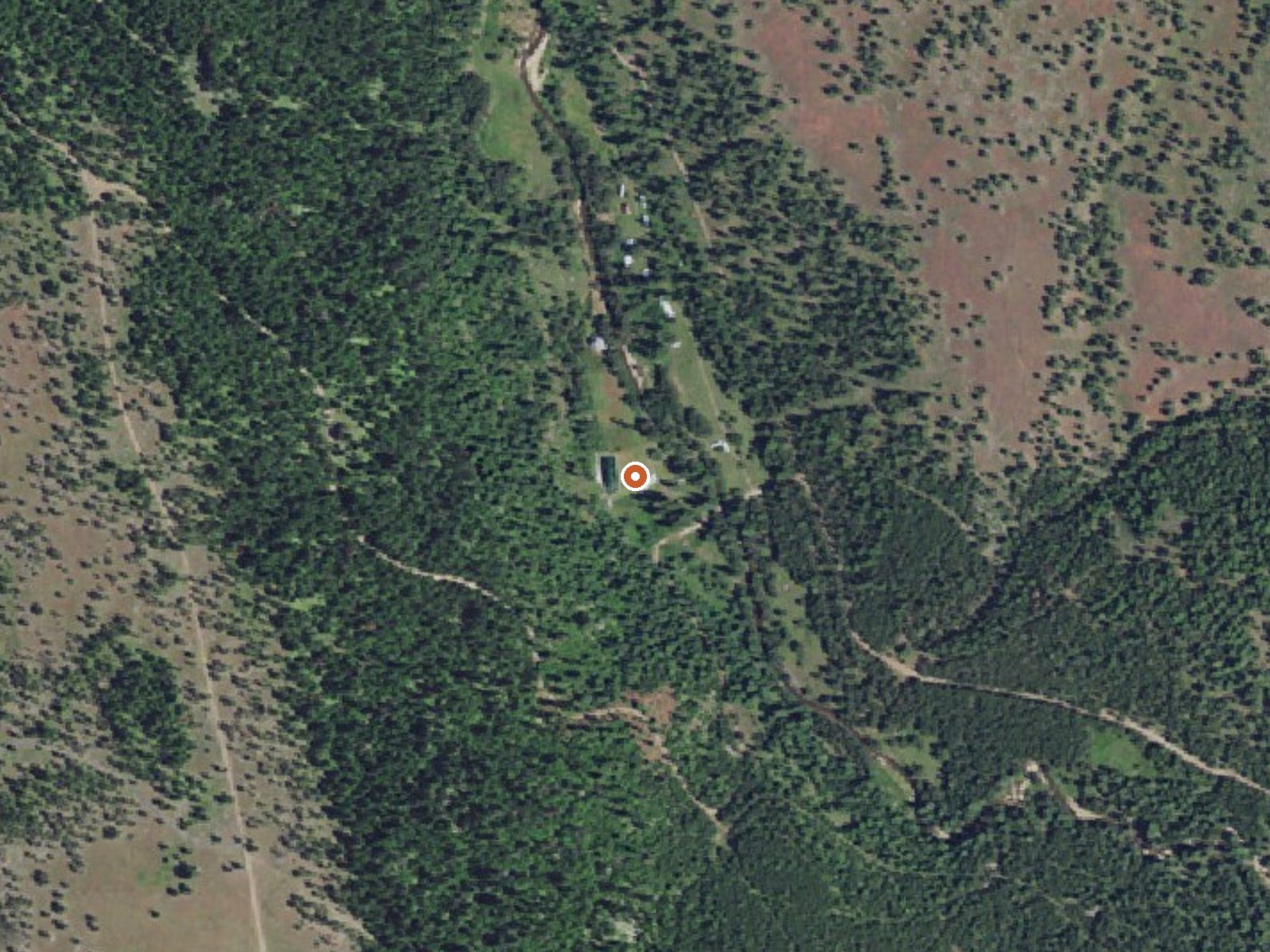 Aerial view of the ground around Hidaway Springs