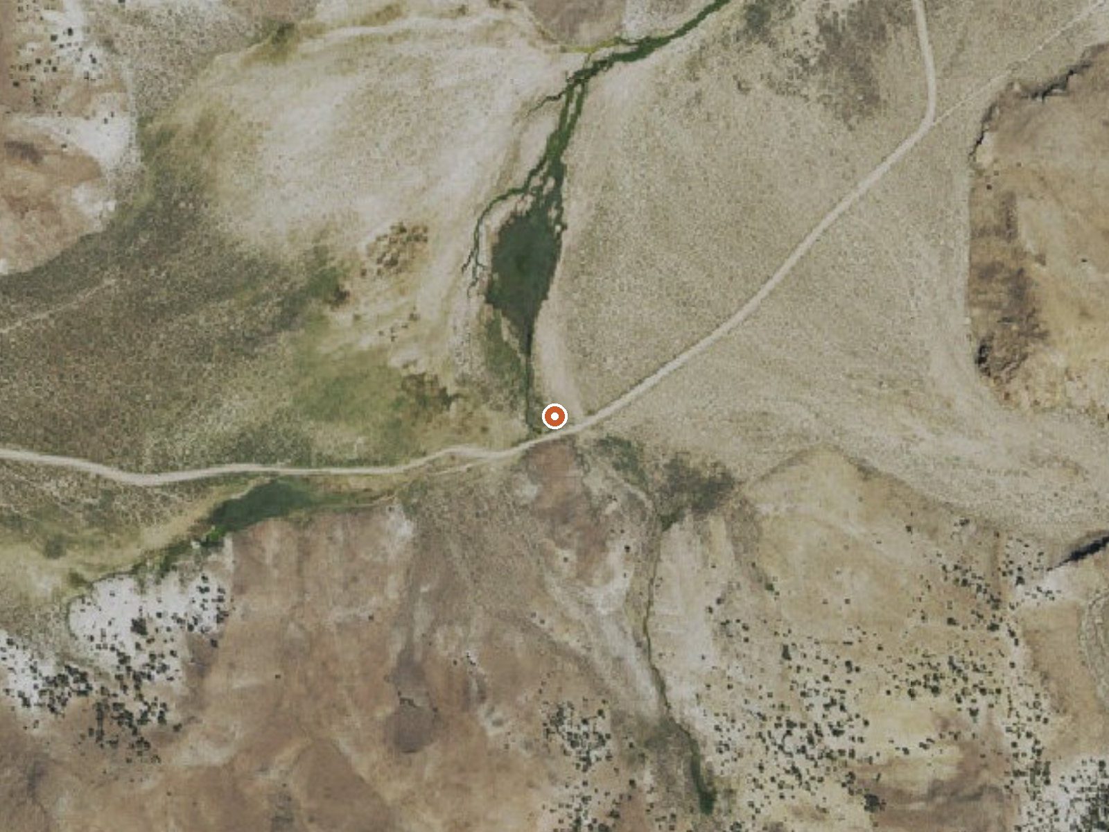 Aerial view of the ground around Upper Warm Spring