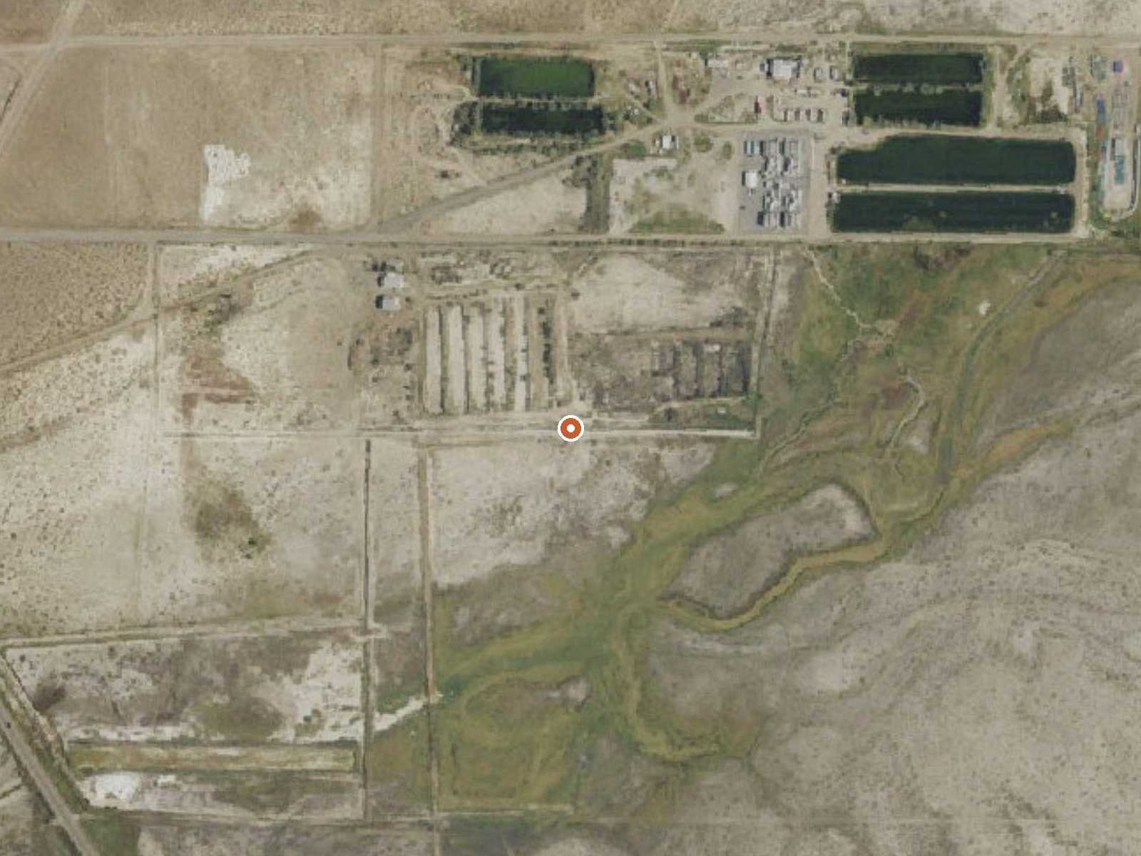 Aerial view of the ground around Wabuska Hot Springs