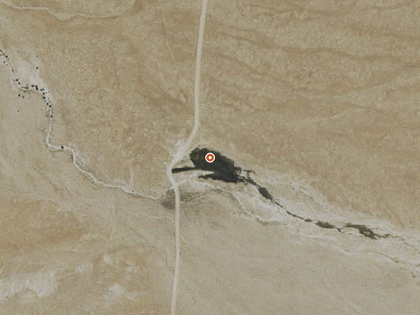 Aerial view of the ground around Warm Spring