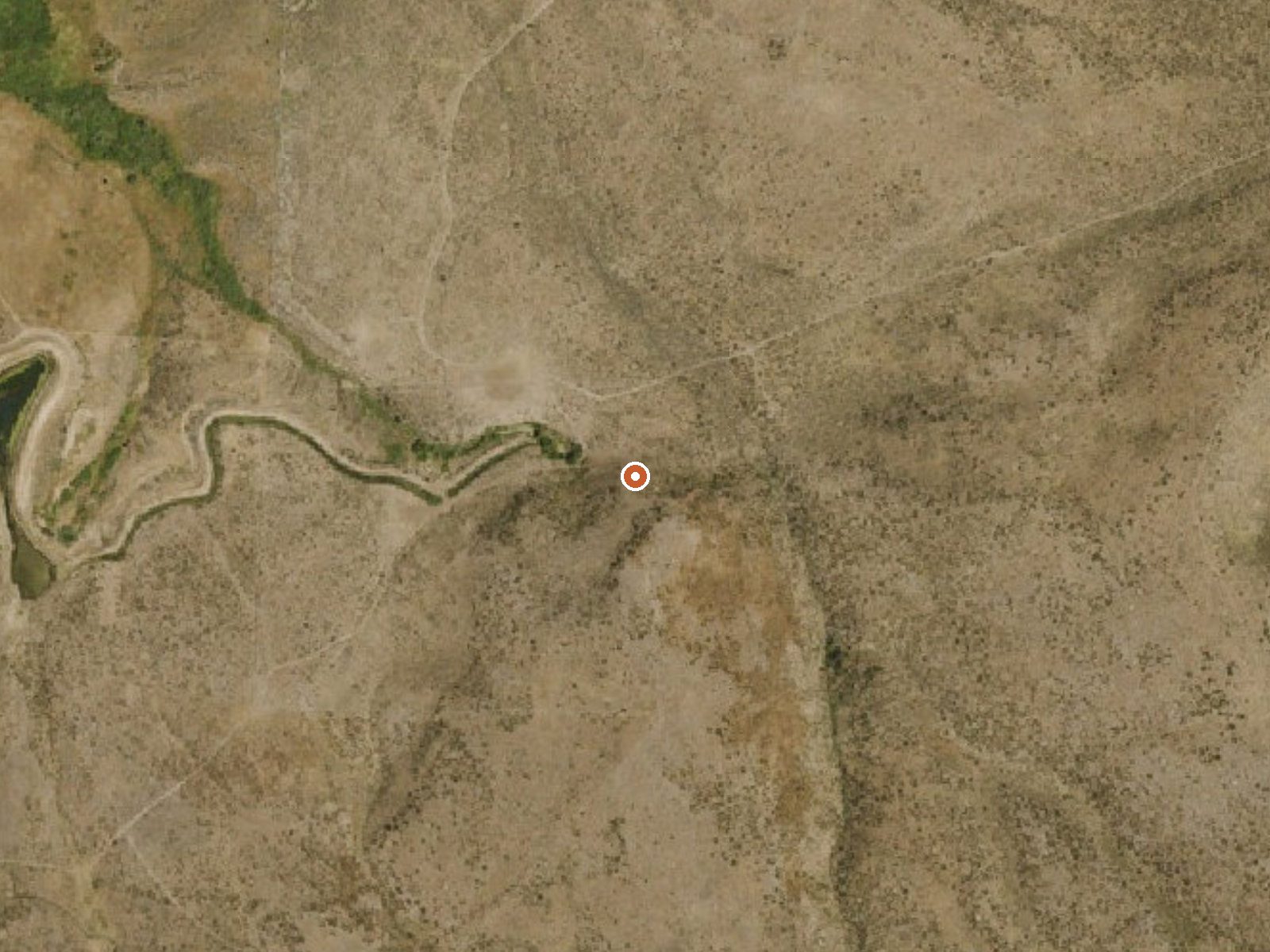 Aerial view of the ground around Warm Spring