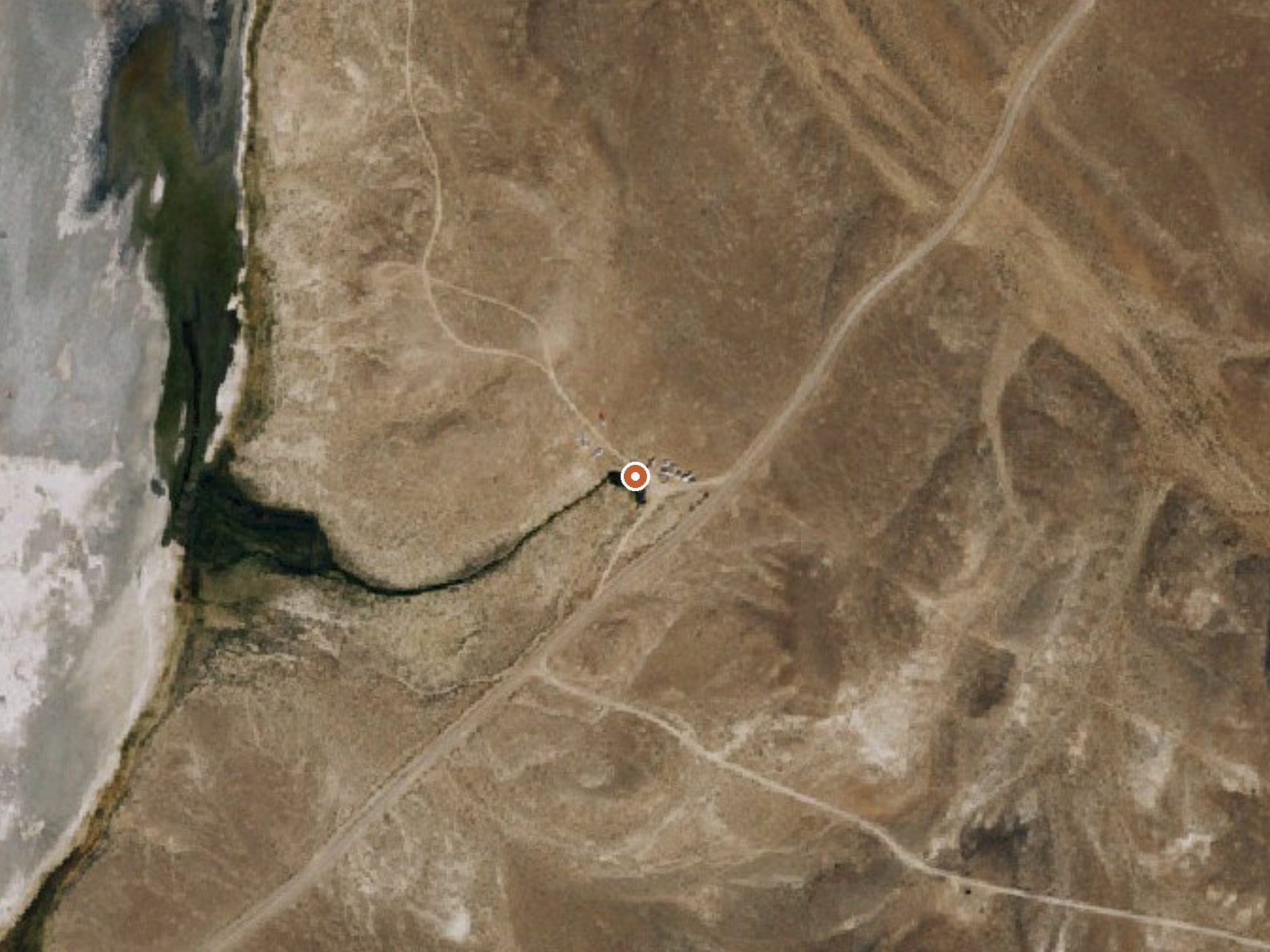 Aerial view of the ground around Warm Springs