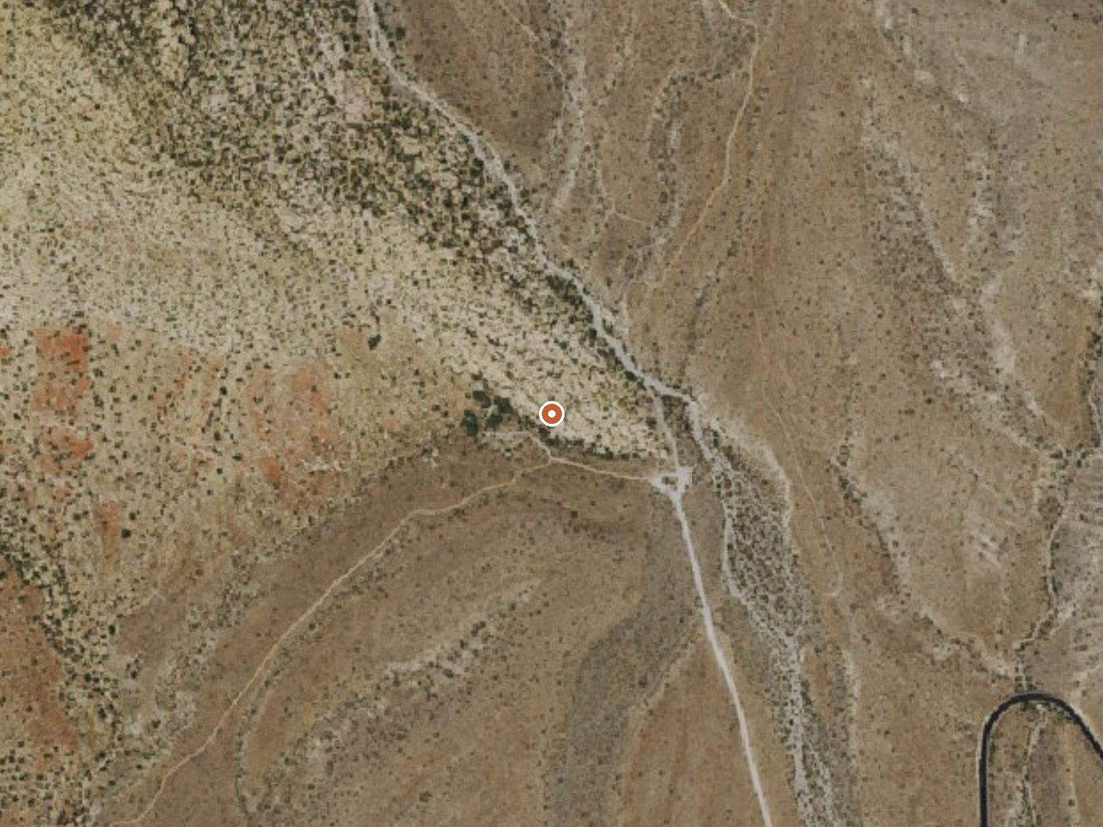 Aerial view of the ground around White Rock Spring