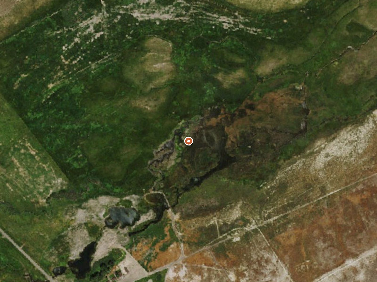 Aerial view of the ground around Wine Cup Ranch Springs