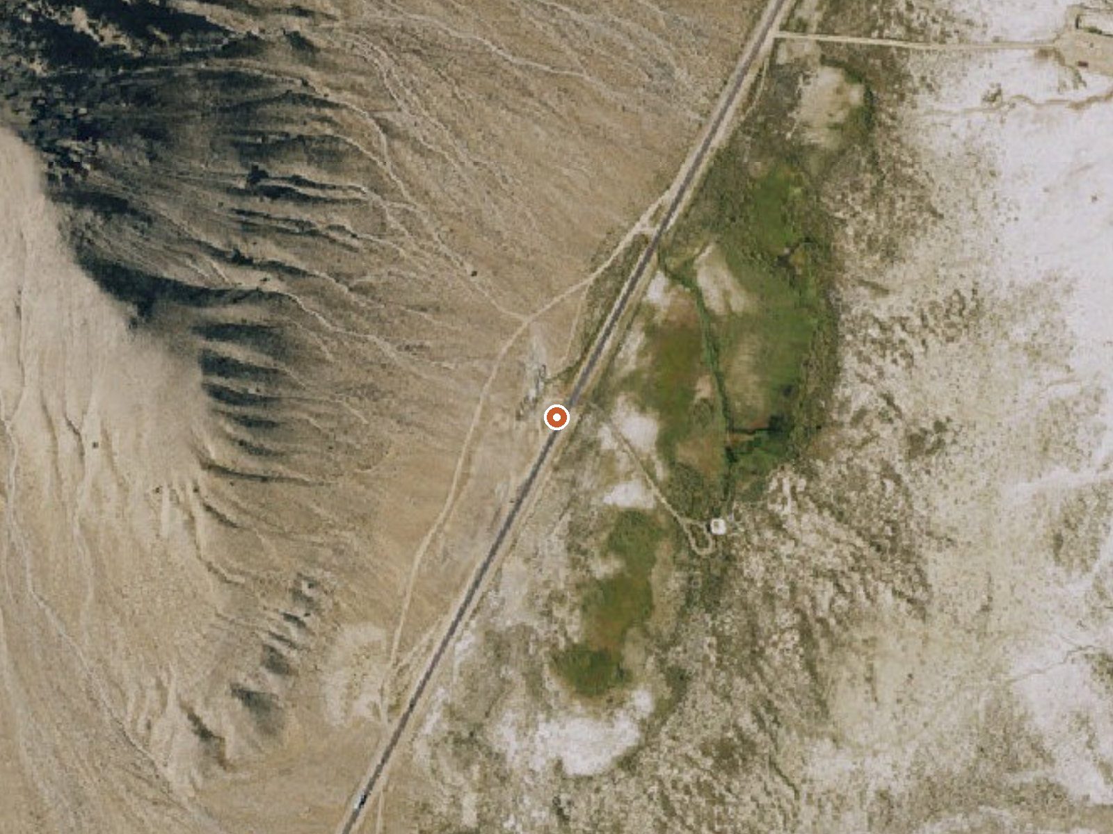 Aerial view of the ground around the spring