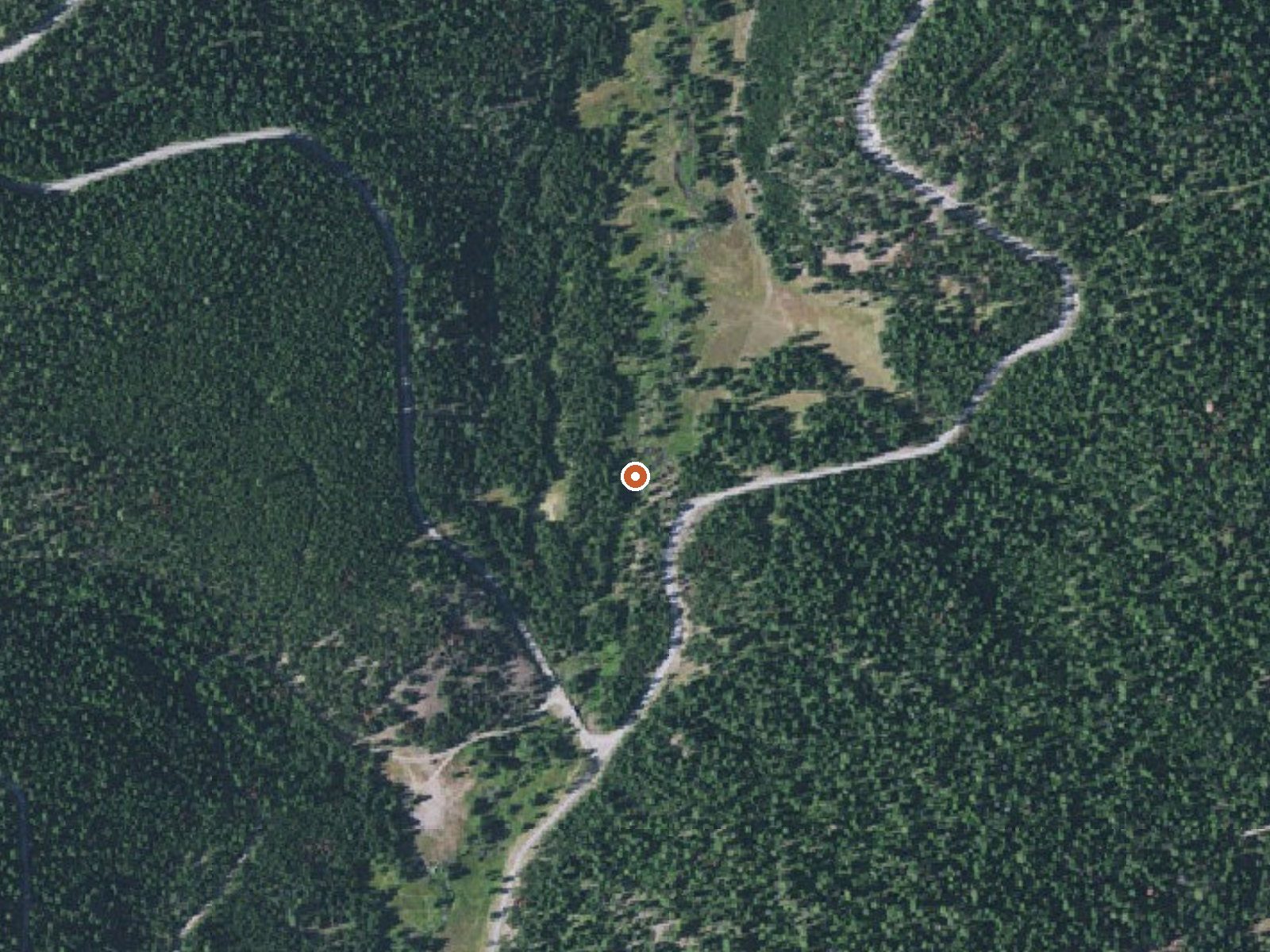 Aerial view of the ground around Warm Mineral Spring