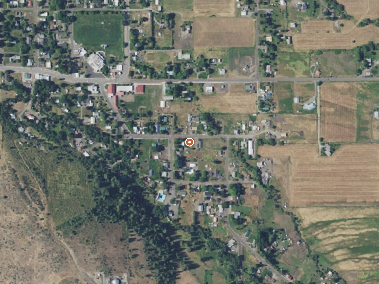Aerial view of the ground around Warm Spring