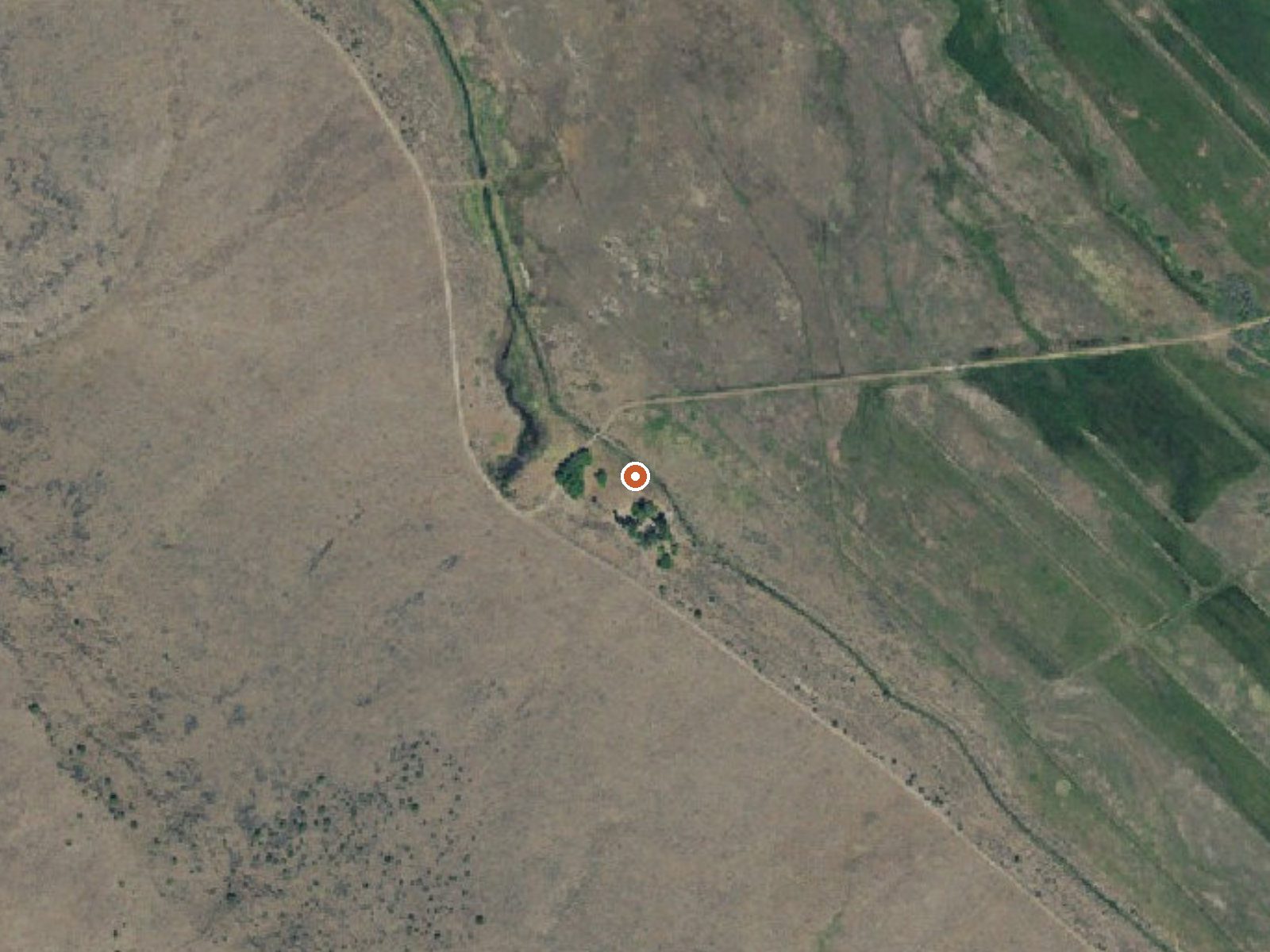 Aerial view of the ground around Warm Springs