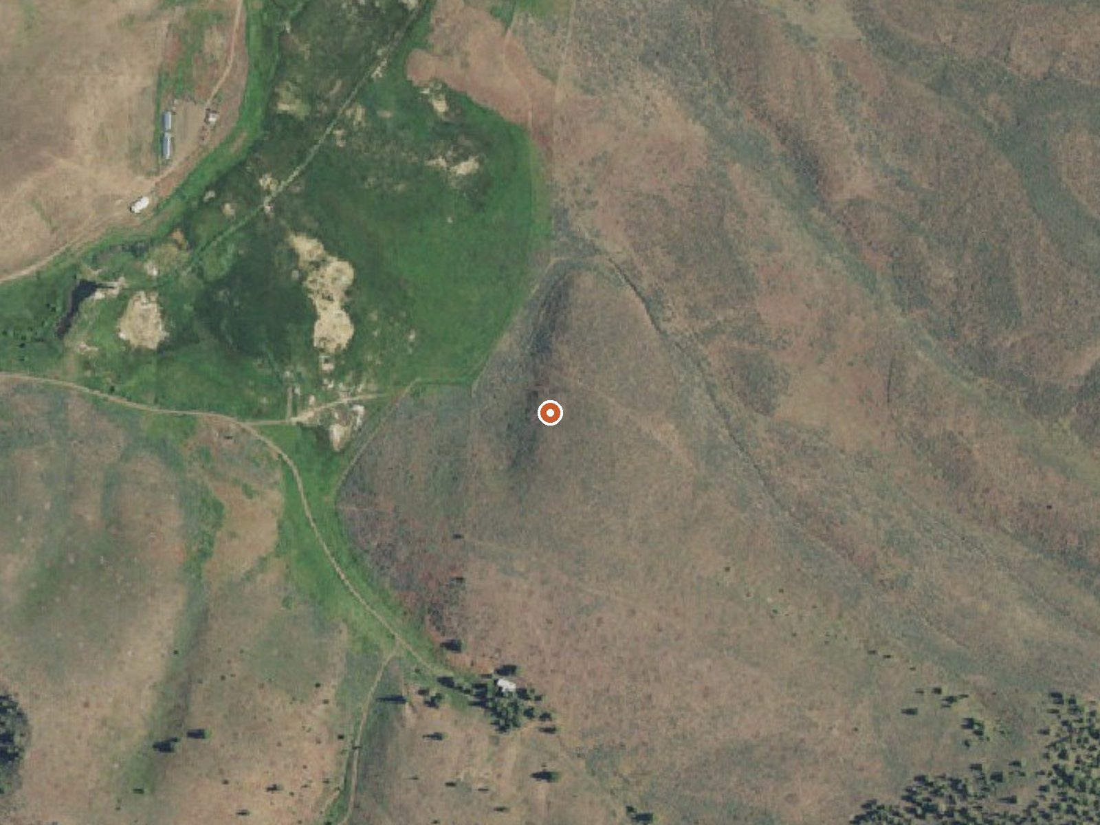 Aerial view of the ground around Weberg Hot Spring