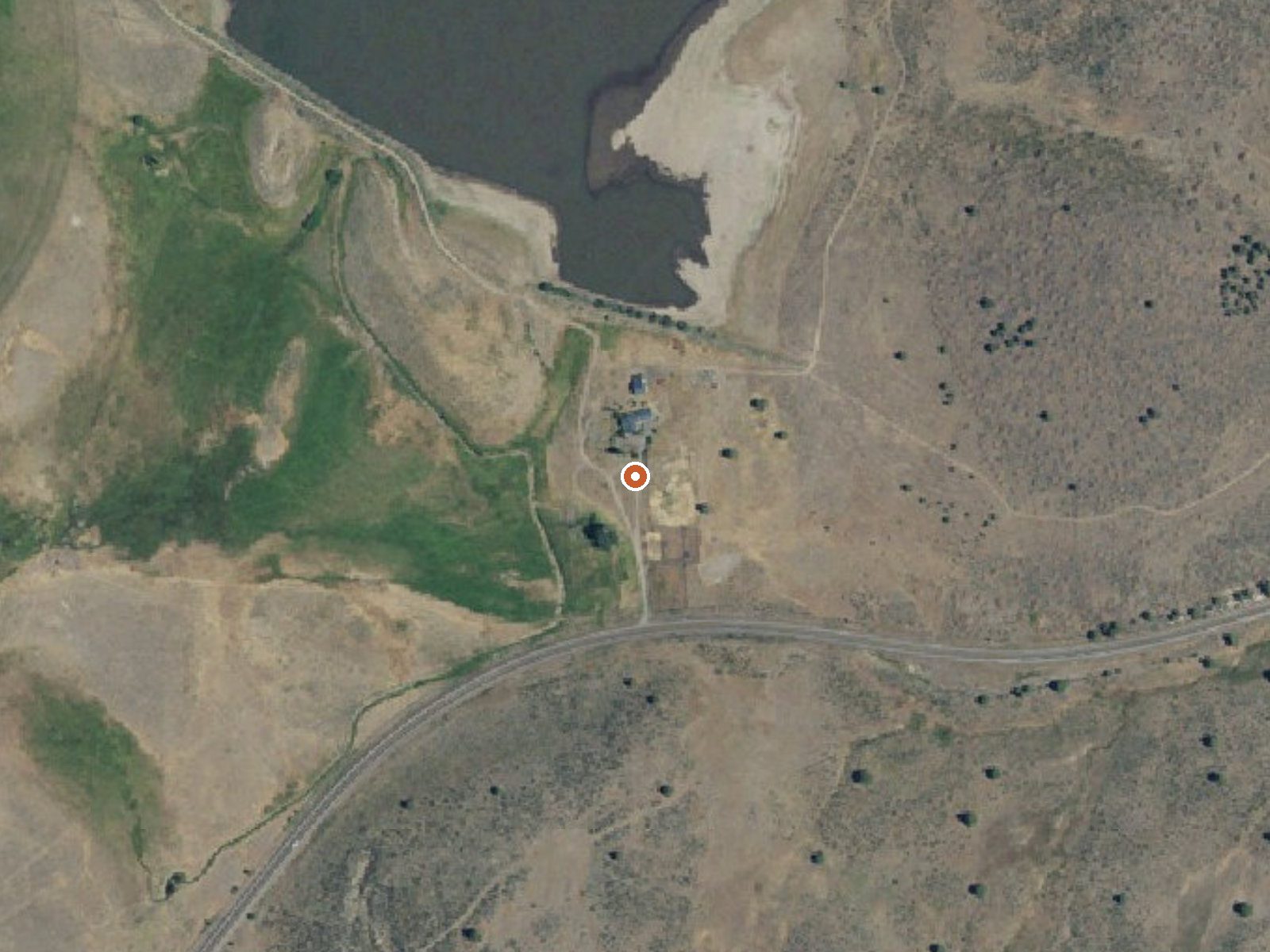 Aerial view of the ground around White Rock Ranch Hot Spring