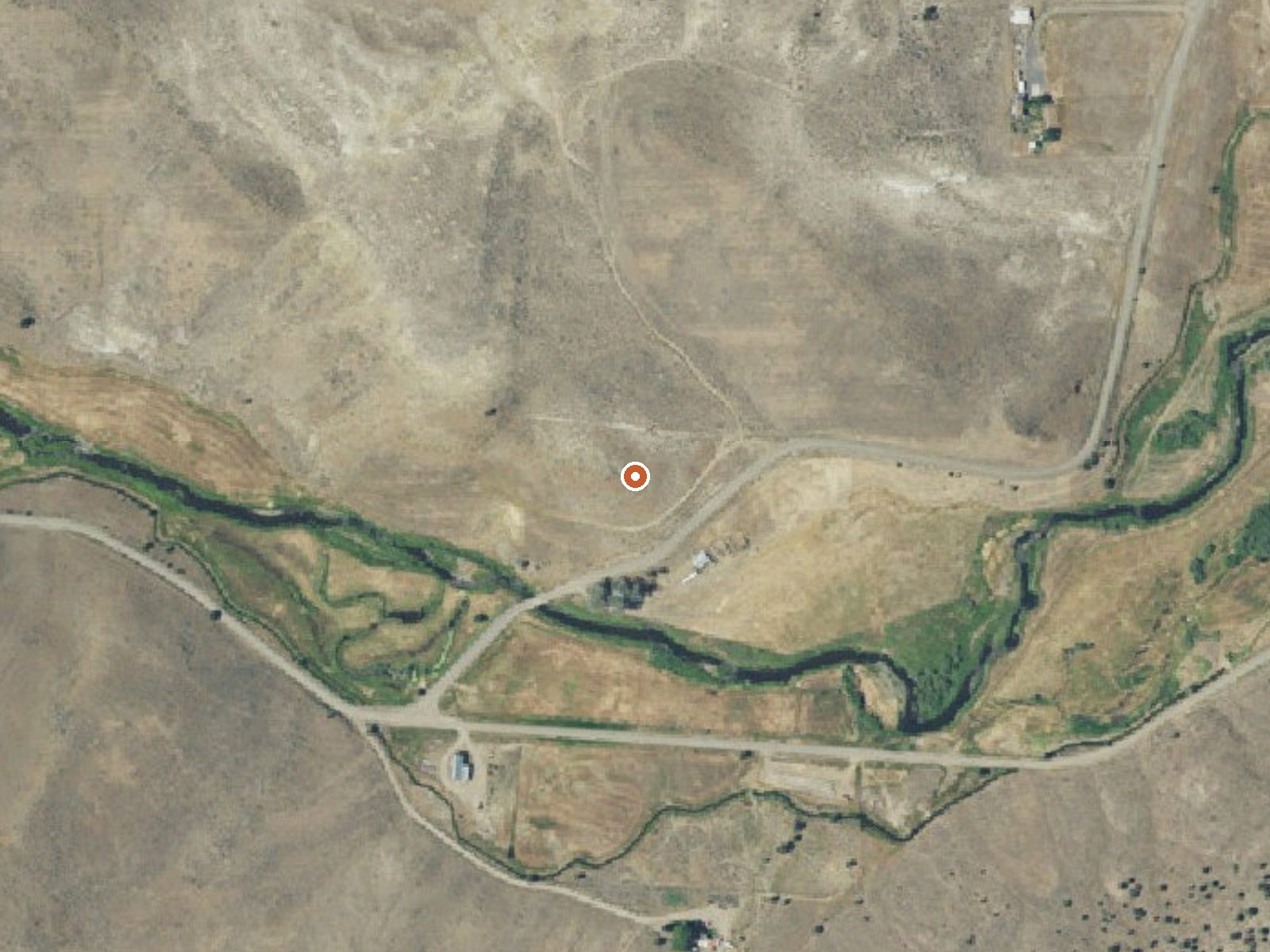 Aerial view of the ground around the spring