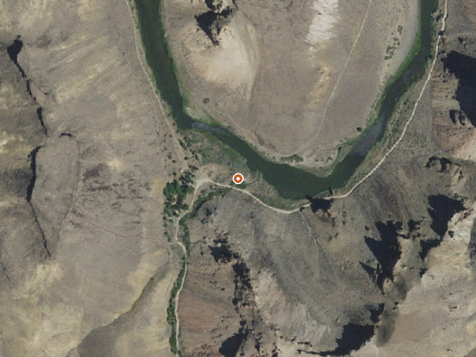 Aerial view of the ground around the spring