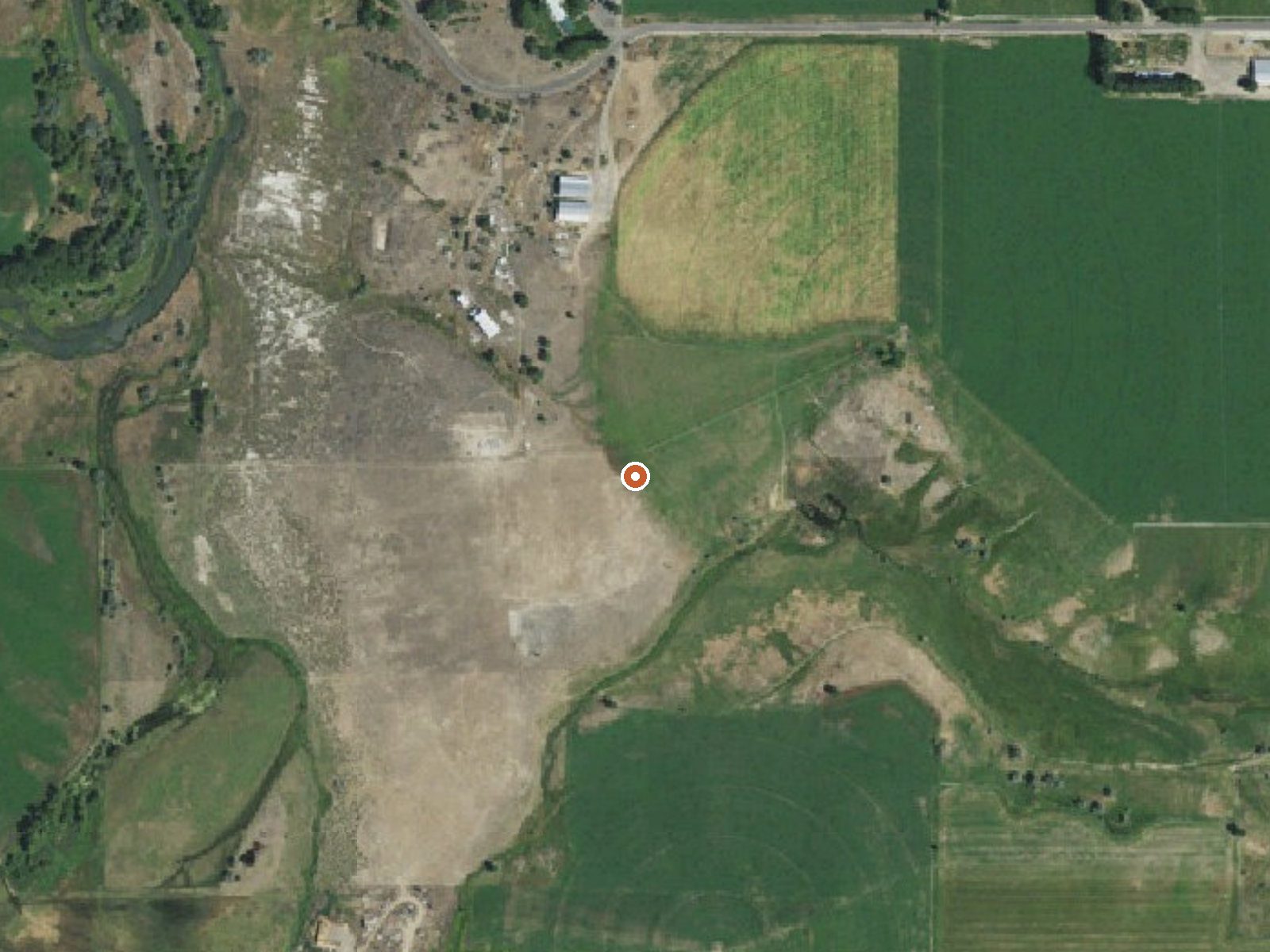 Aerial view of the ground around the spring
