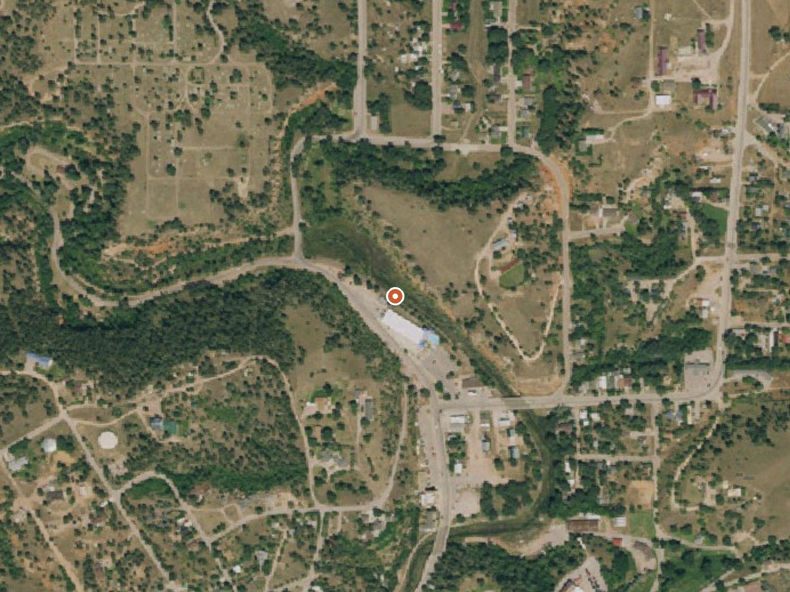 Aerial view of the ground around Hot Springs