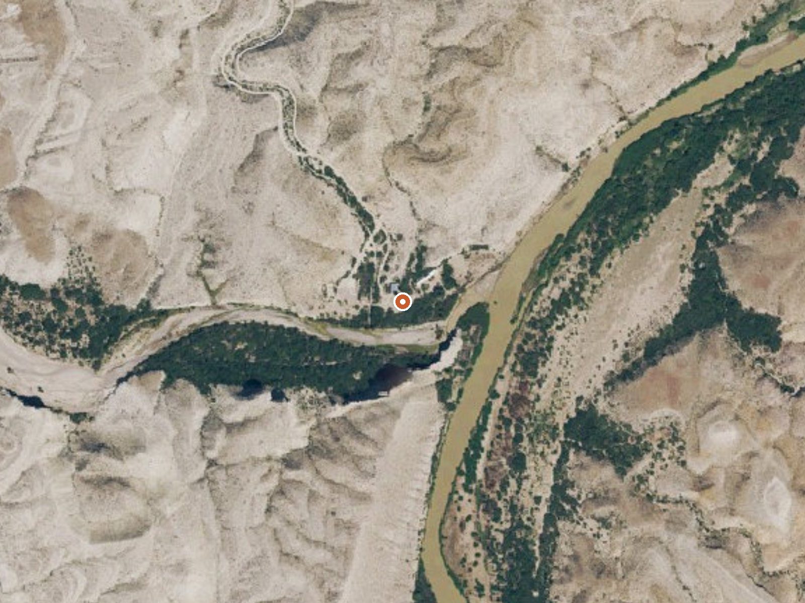 Aerial view of the ground around Hot Springs (Big Bend National Park)