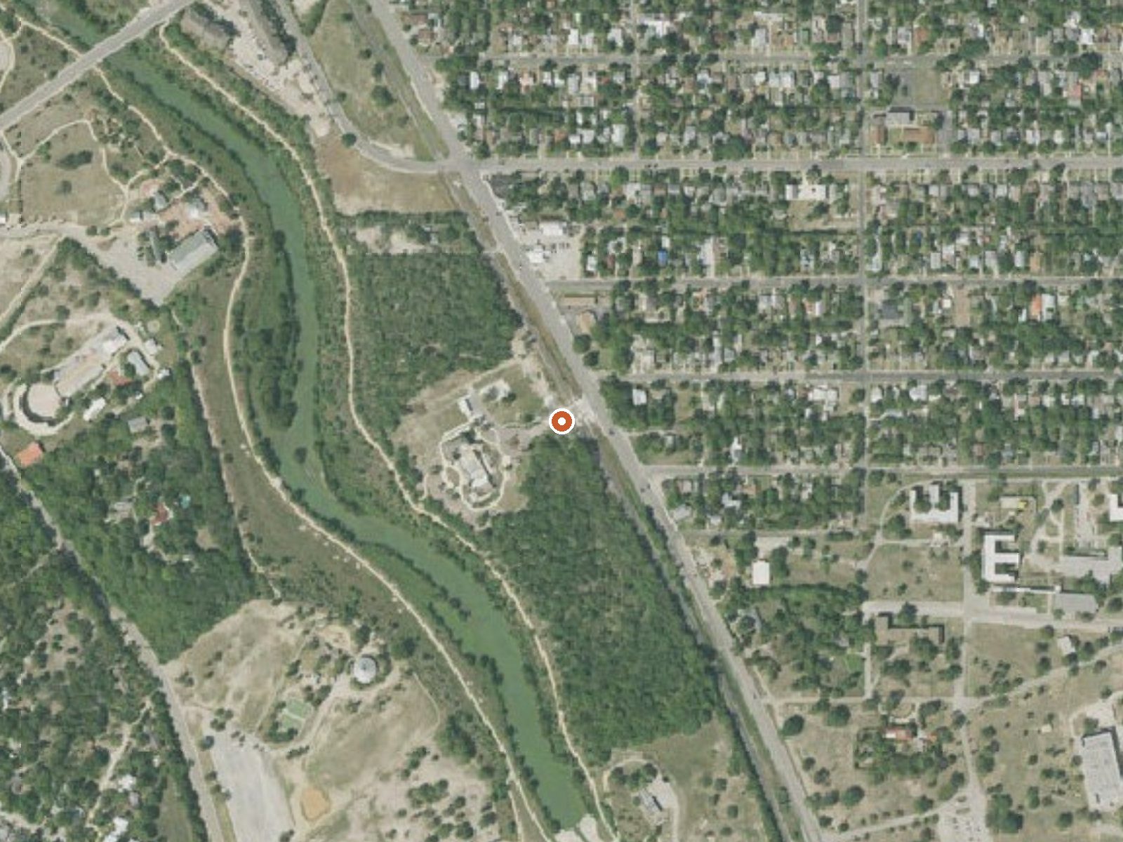 Aerial view of the ground around Hot Wells (San Antonio, Texas)