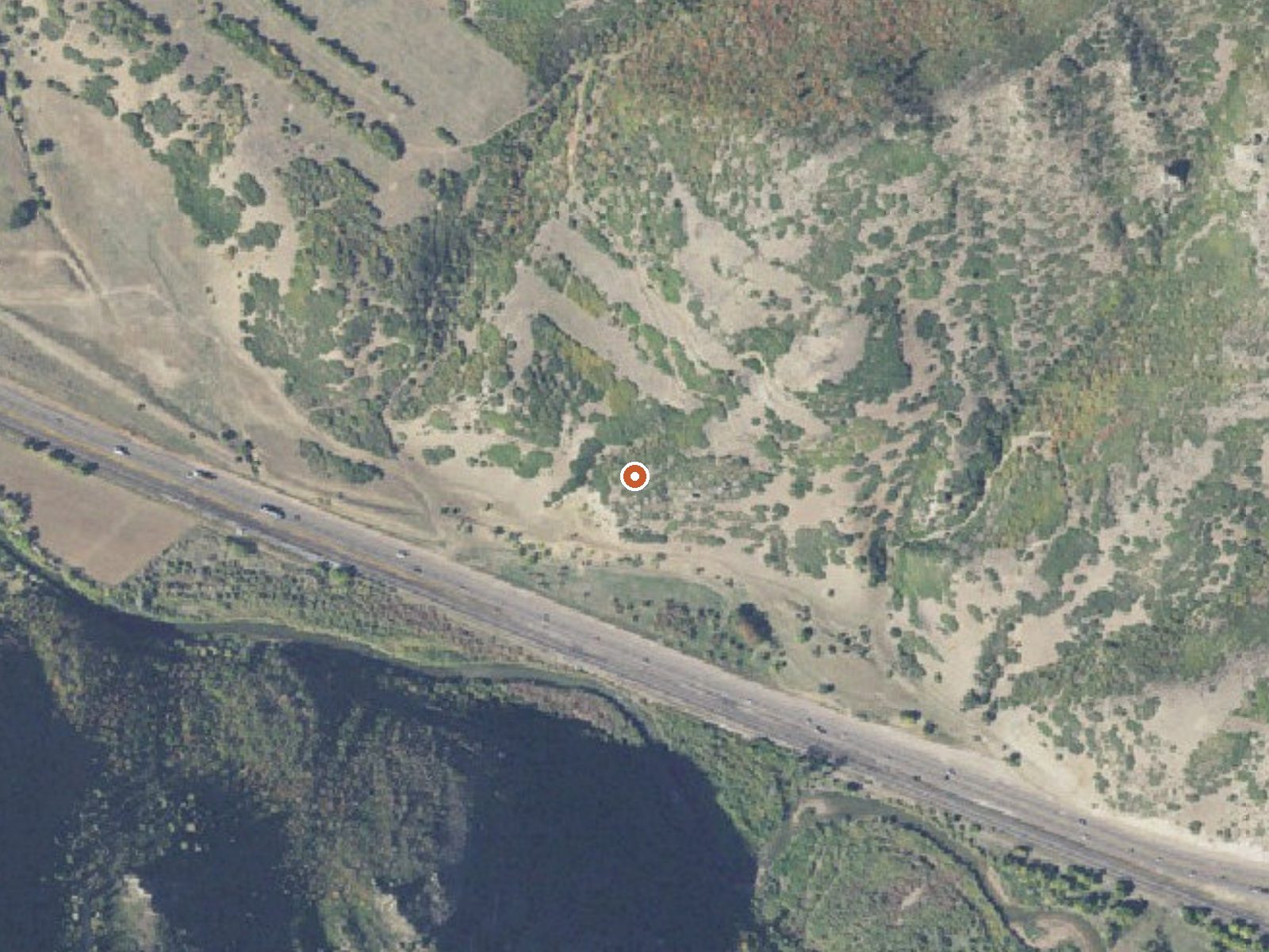 Aerial view of the ground around Castilla Springs