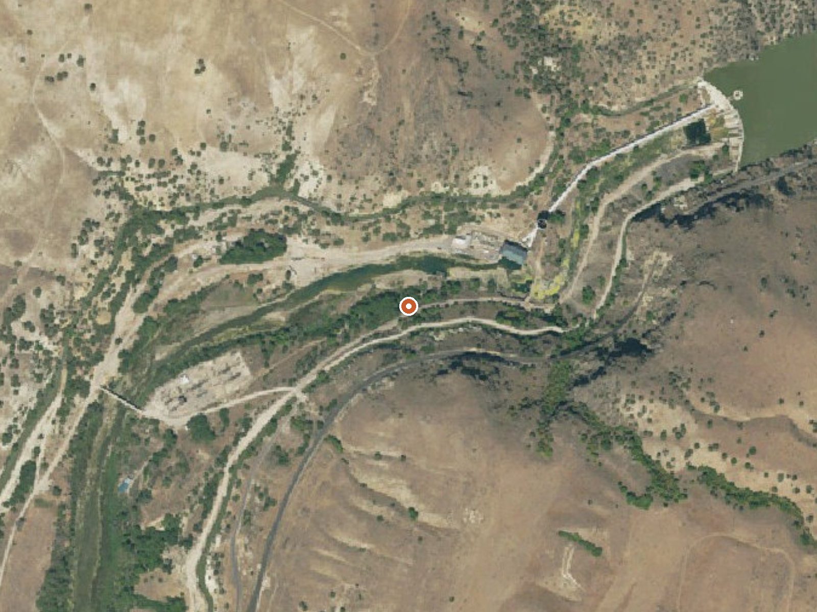 Aerial view of the ground around Cutler Warm Spring