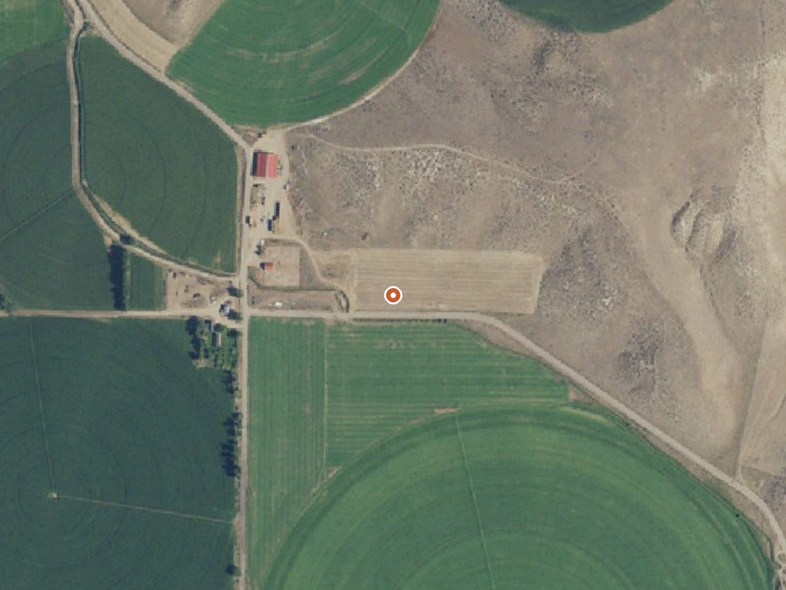 Aerial view of the ground around Jamieson Hot Springs